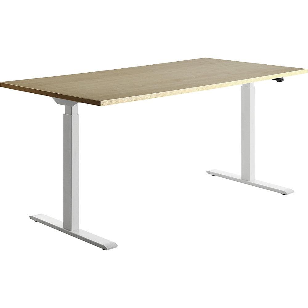Topstar Schreibtisch elektrisch höhenverstellbar Ahorn/Weiß