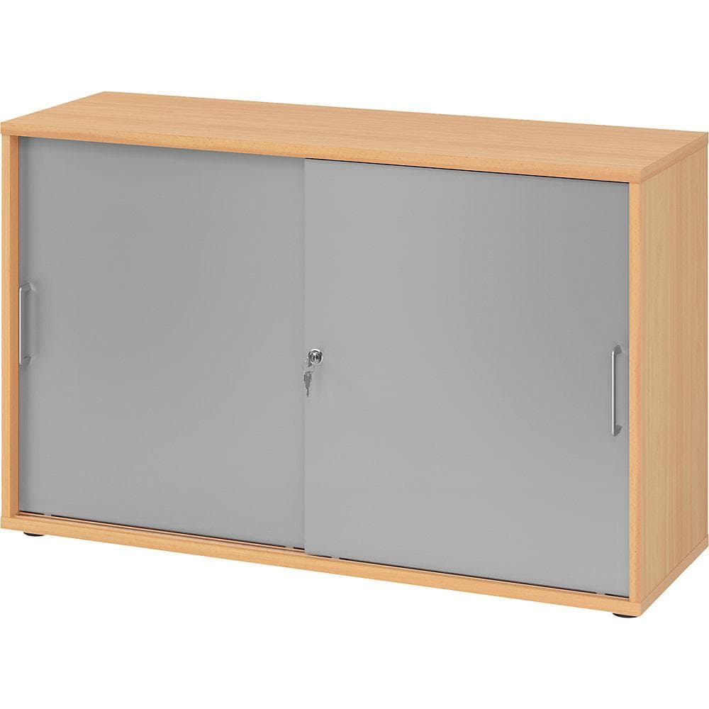 eurokraft pro Schiebetürenschrank Buche-Dekor Alusilber