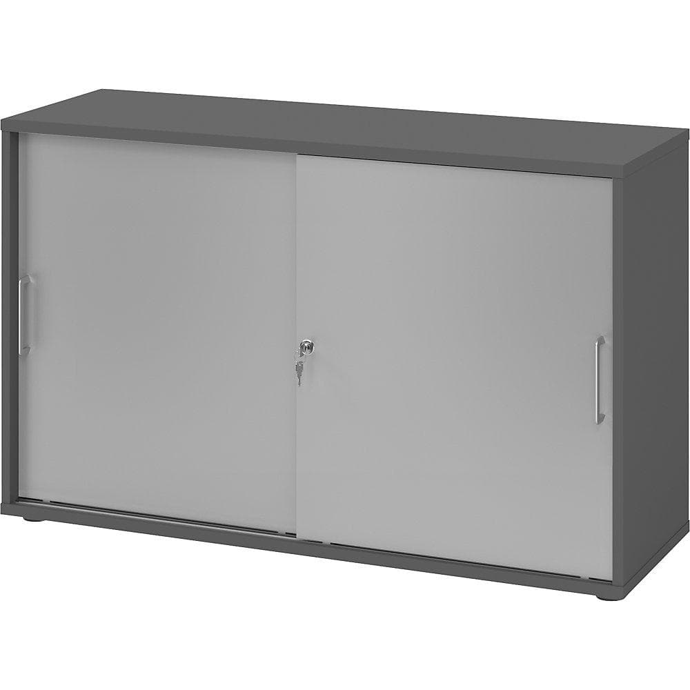 eurokraft pro Schiebetürenschrank 1200mm Graphit/Alusilber