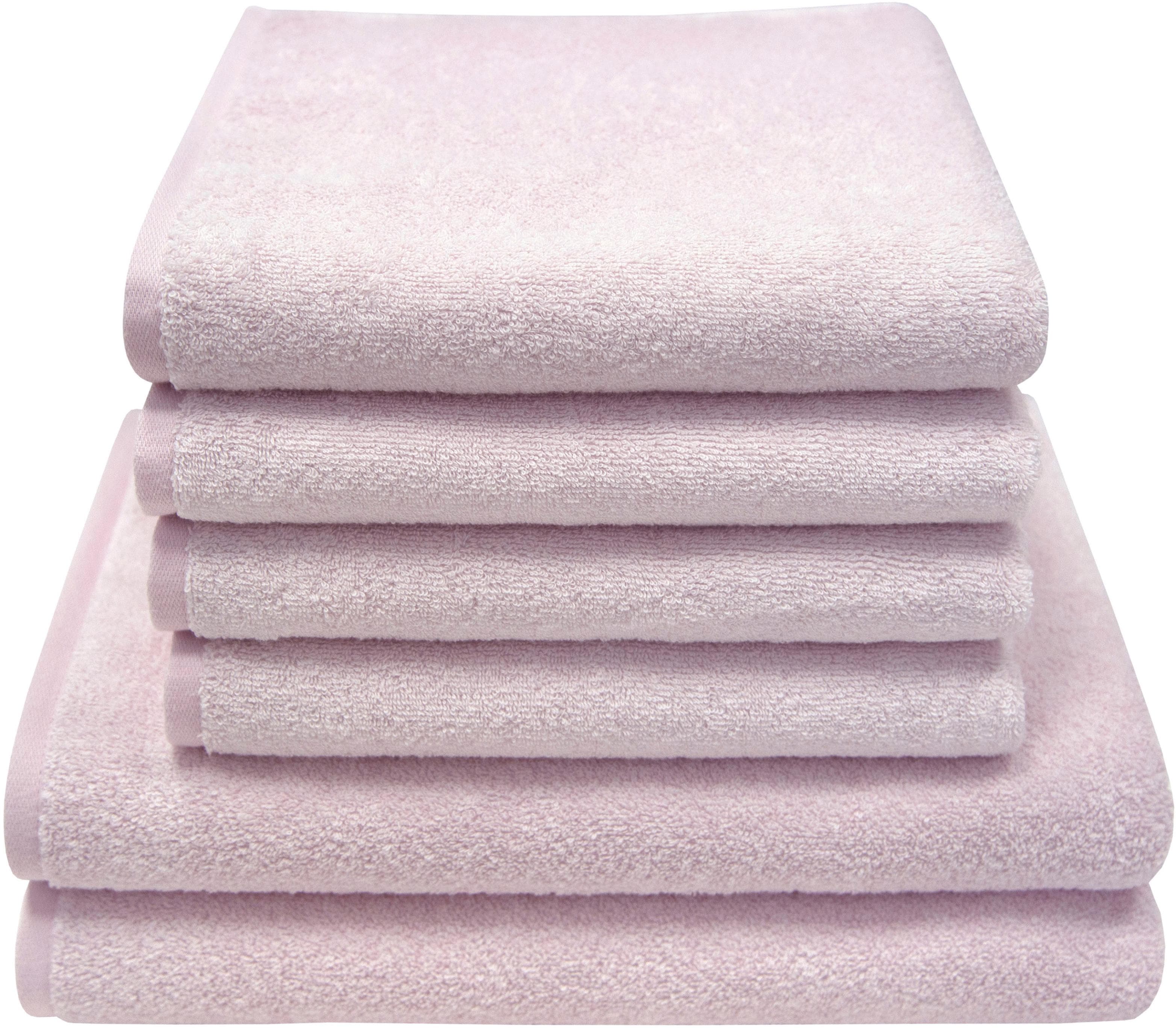 DYCKHOFF Handtuch Set Motion 6-tlg. Rosa Walkfrottier Made in Germany