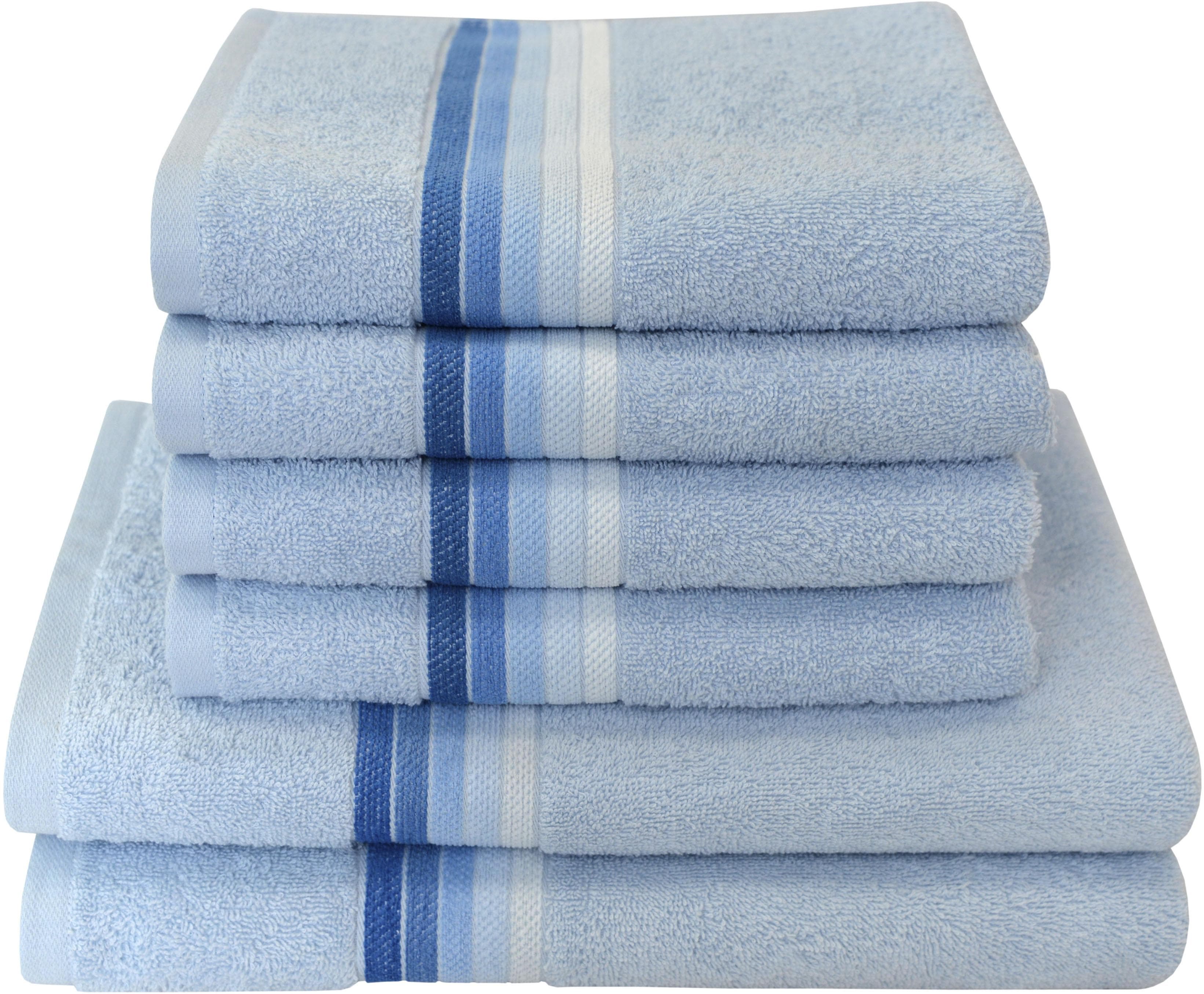Handtuch Set DYCKHOFF Chenille Blau 6 Stk. Frottier