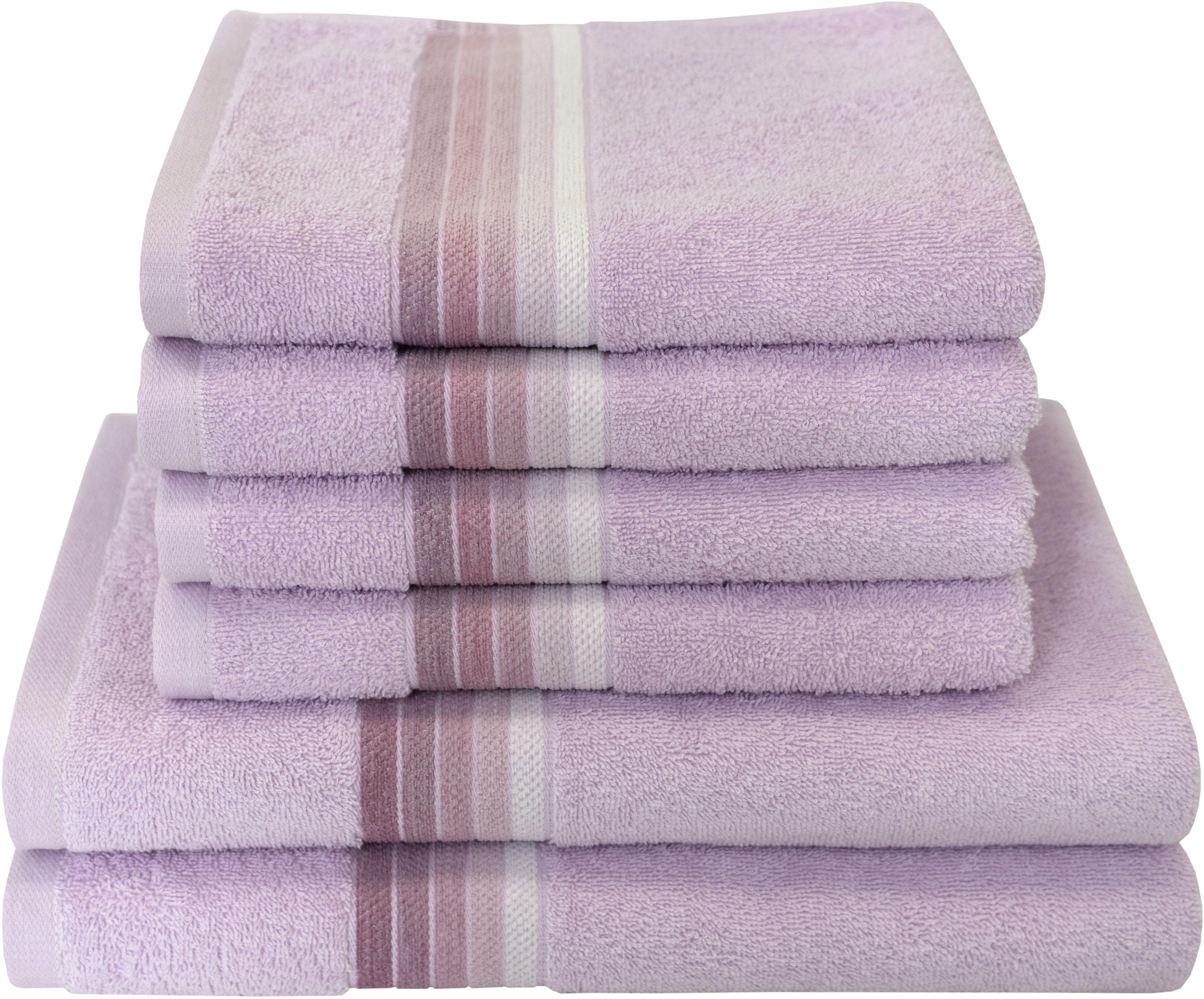 Elegantes Rosa Handtuch-Set aus Baumwolle, Viskose und Chenille