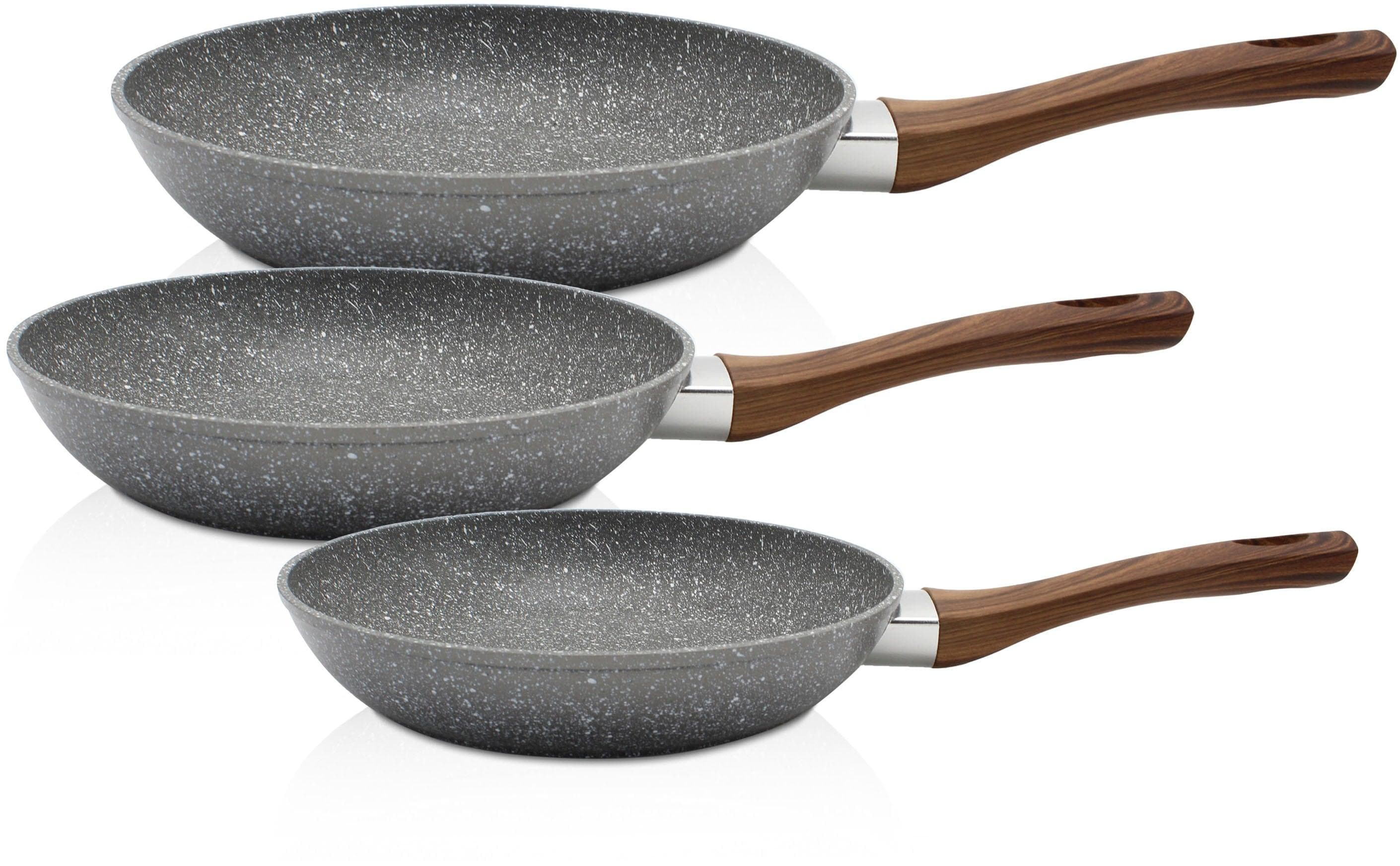 Pfannen-Set KRÜGER Nevada grau Antihaft Induktion 20/24/28 cm