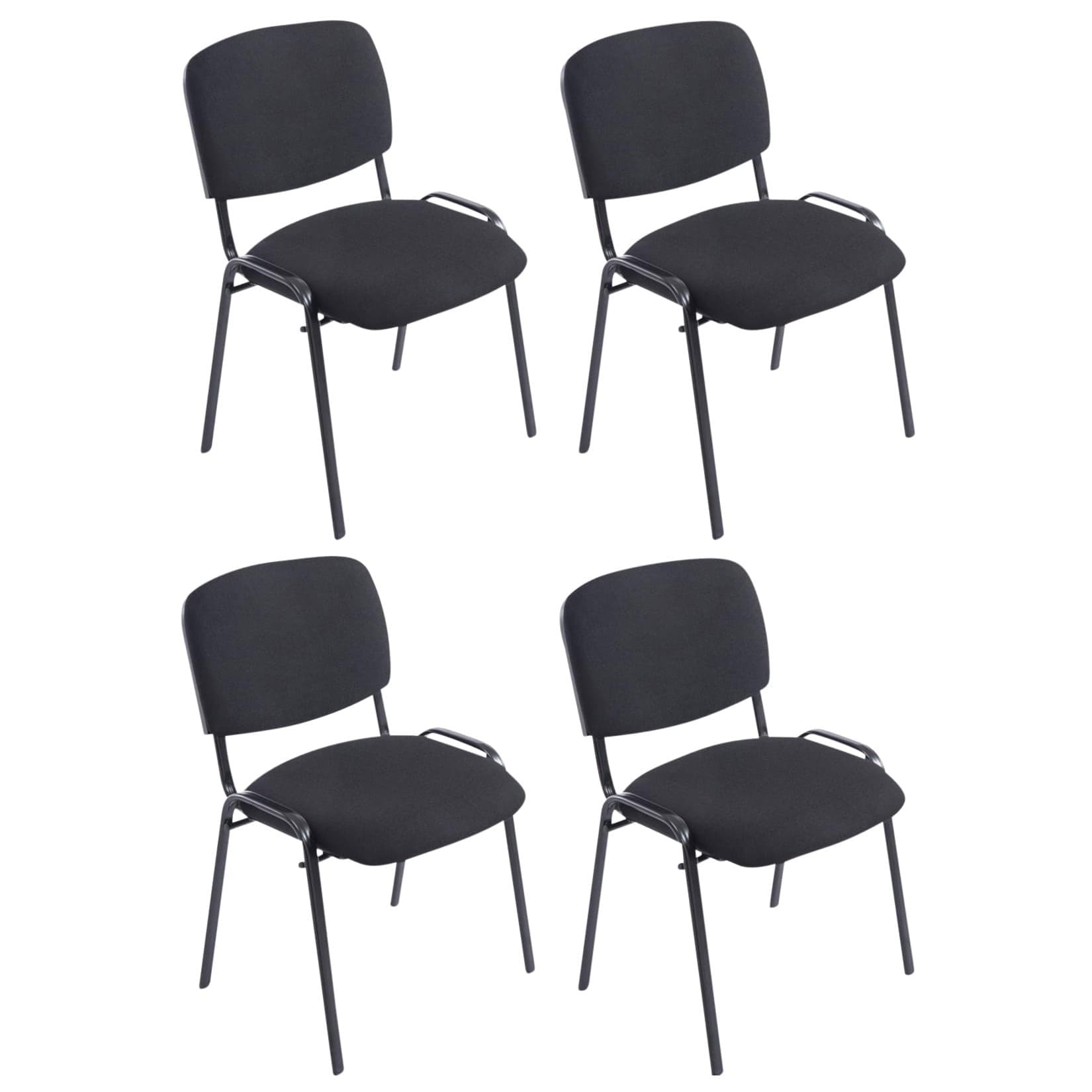 CLP 4er Set Stühle XL Ken Stoff Stapelstühle Mit Metallgestell Und Stoffbezug Und Gepolsterter Rückenlehne