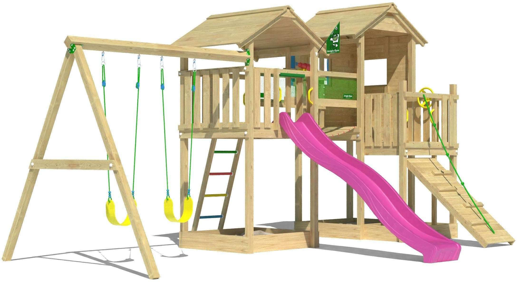 Jungle Gym Stronghold Spielturm Pink Fuchsia mit Rutsche