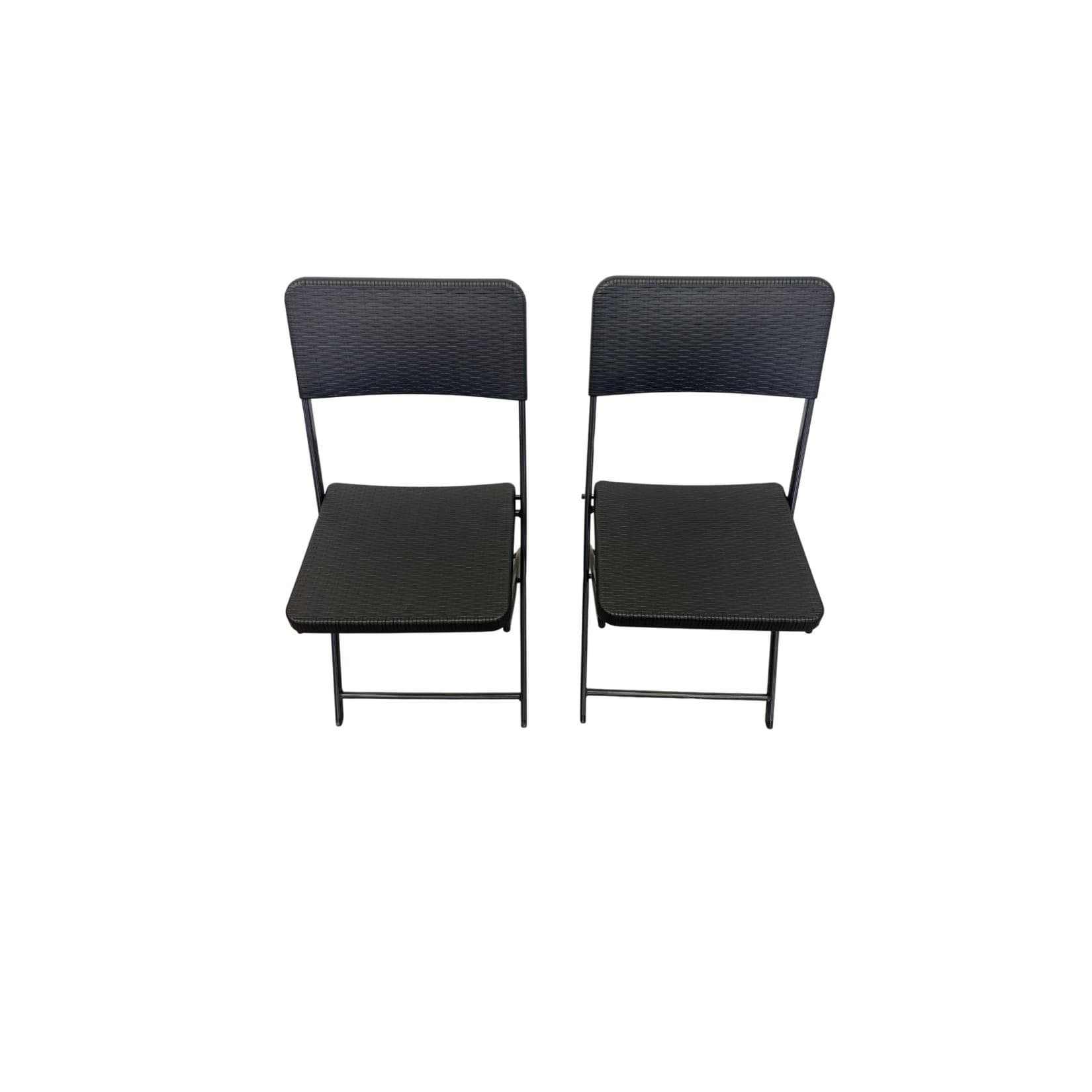 Sedex 2er Set Klappstuhl Mila Schwarz/Anthrazit Rattan-Optik