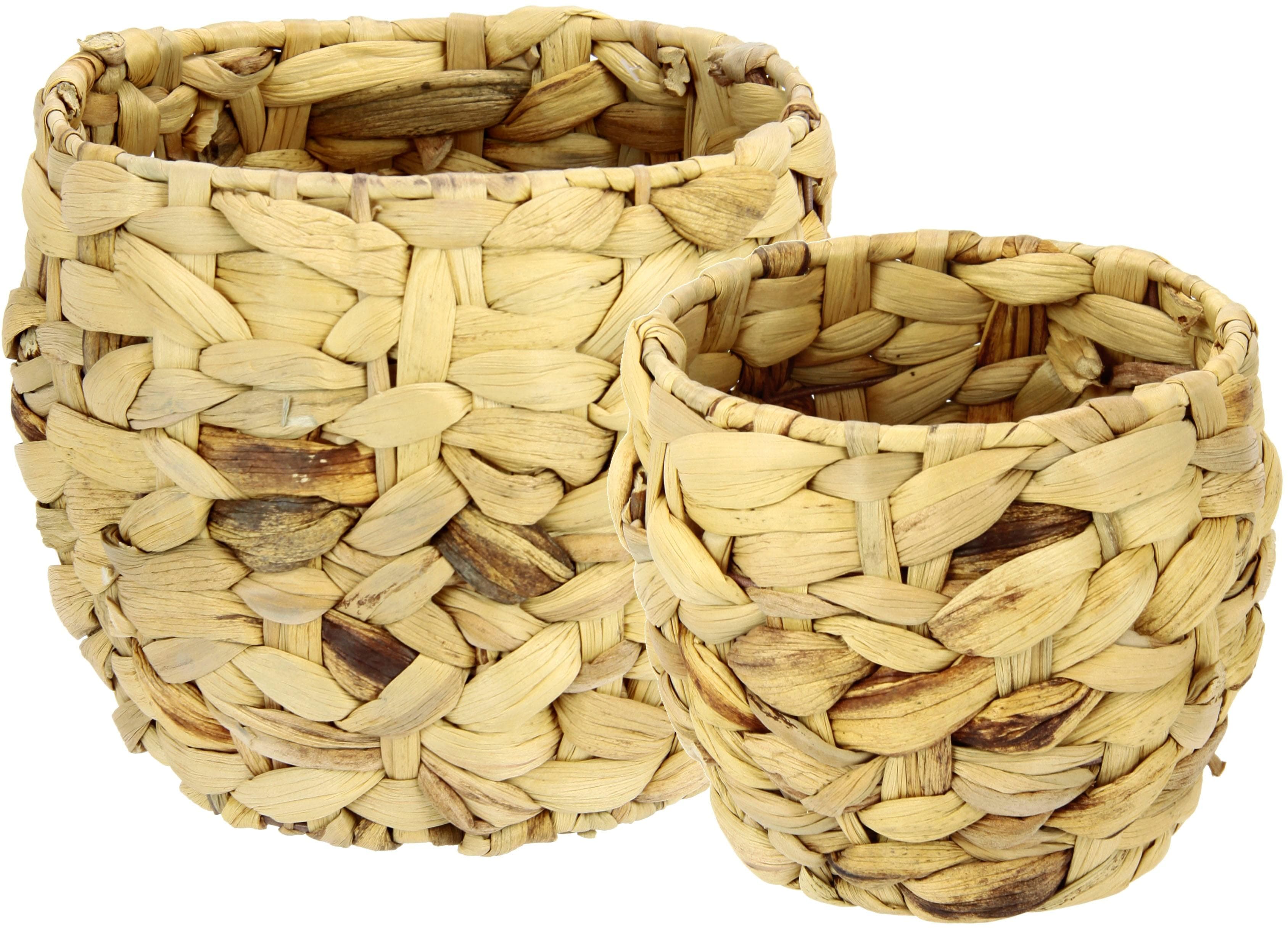 I.GE.A. Übertopf Set 2-tlg. Wasserhyazinthe Beige Natur
