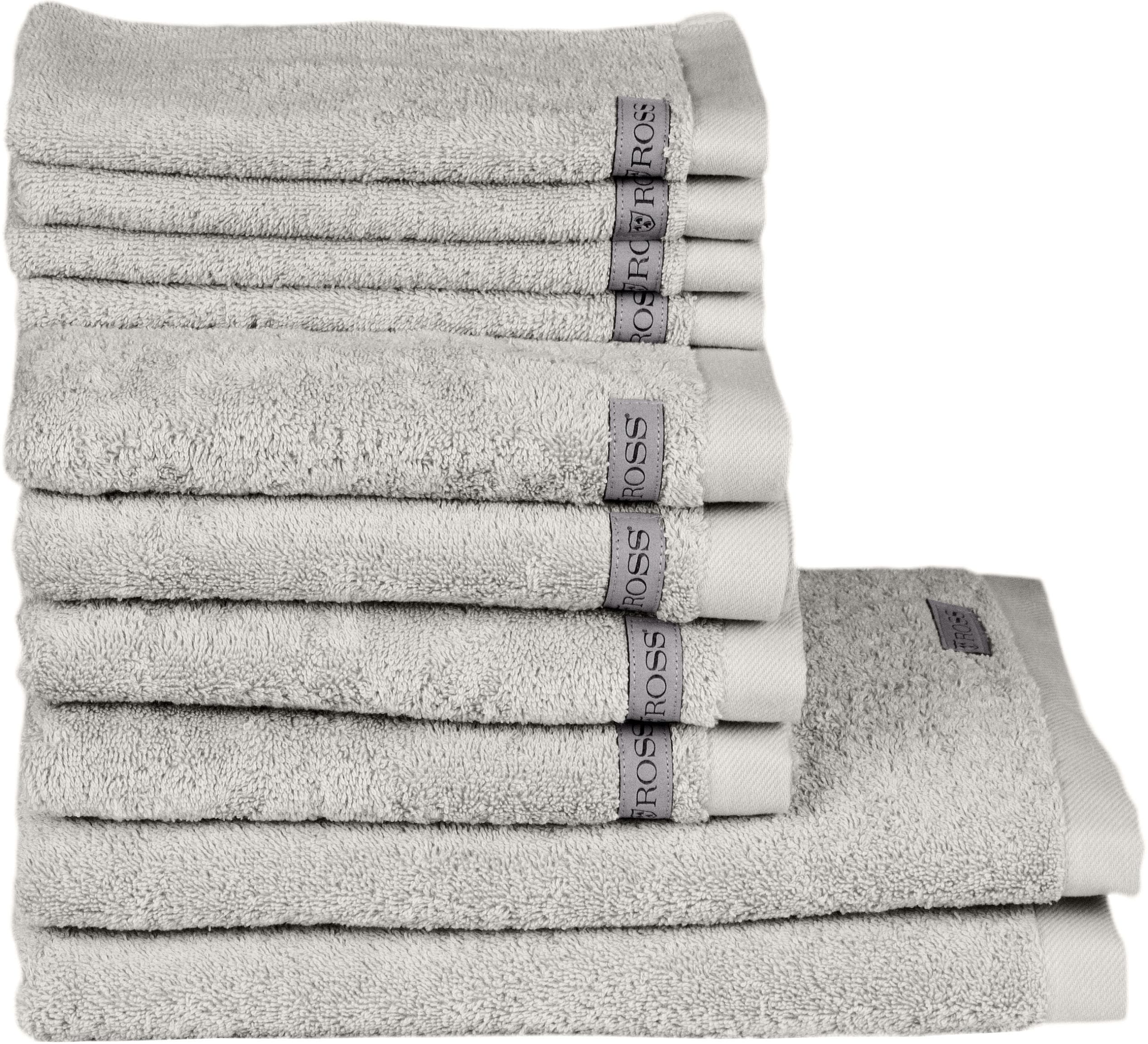 ROSS Handtuch Set Sinfonie Grau Frottier 10-tlg. 100% Baumwolle