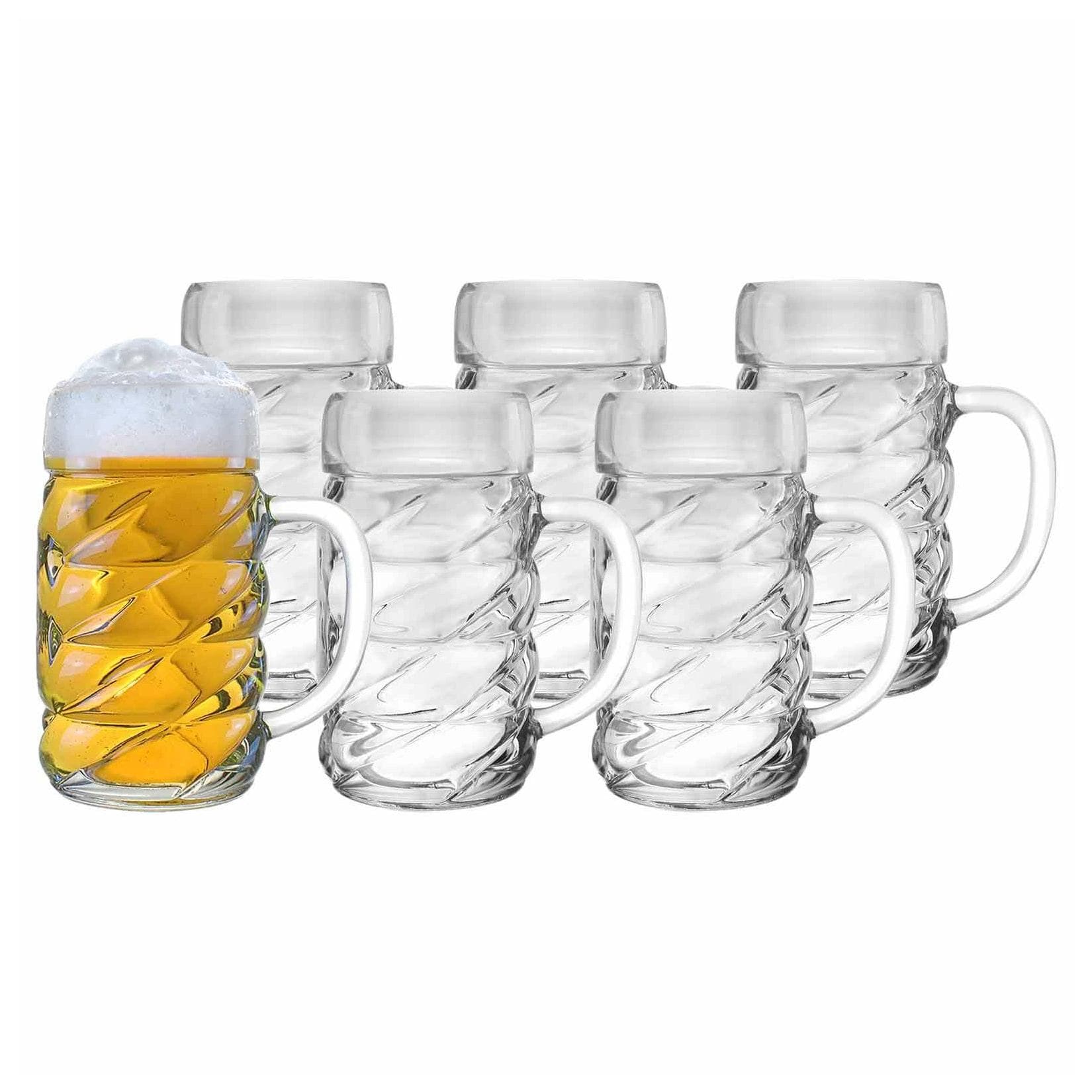 Stölzle Lausitz Bierkrug Diamond 1000 ml 6er Set Transparent Glas