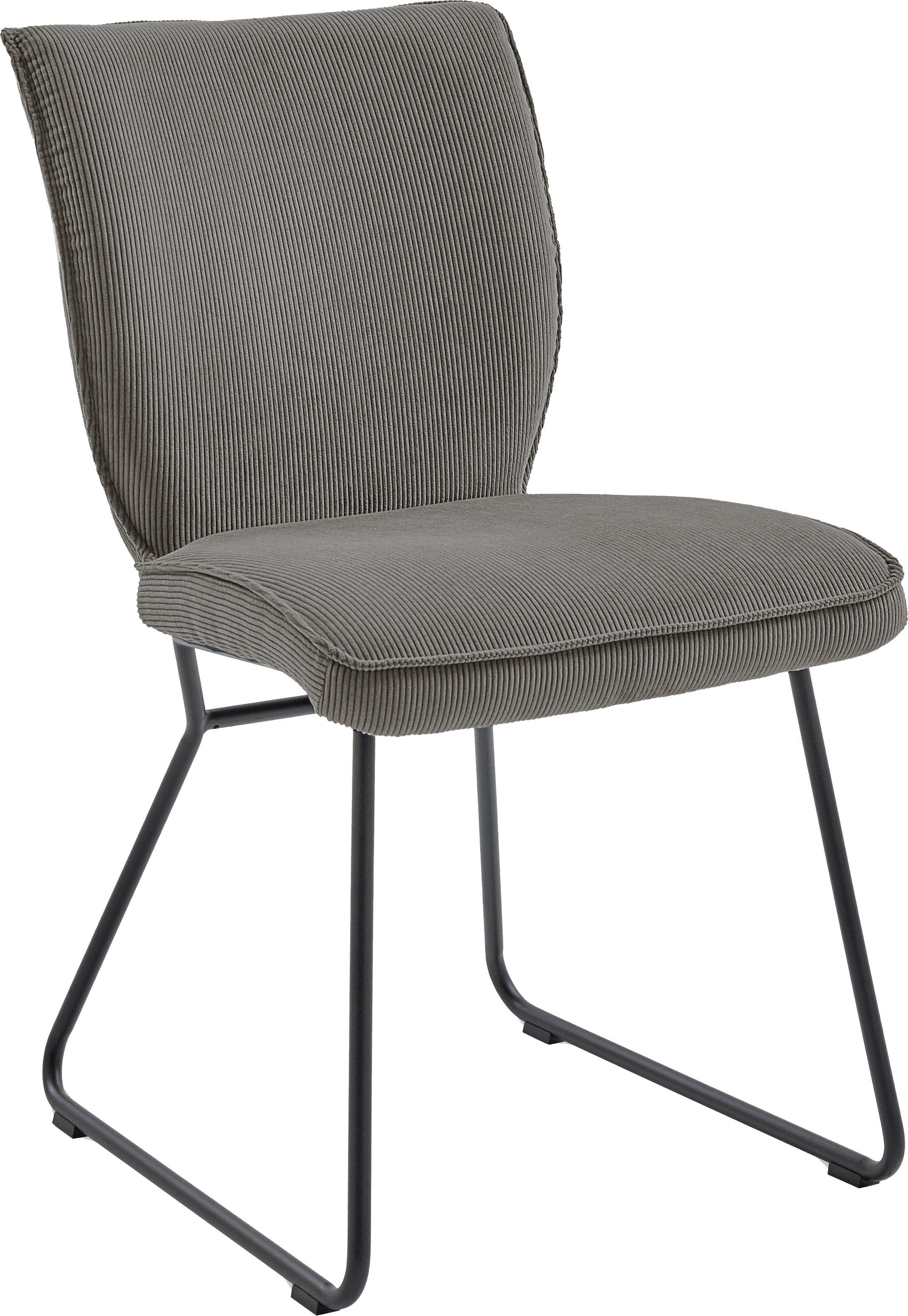 Esszimmerstuhl NIEHOFF SITZMÖBEL, grau, Kufengestell, Cord Bezug