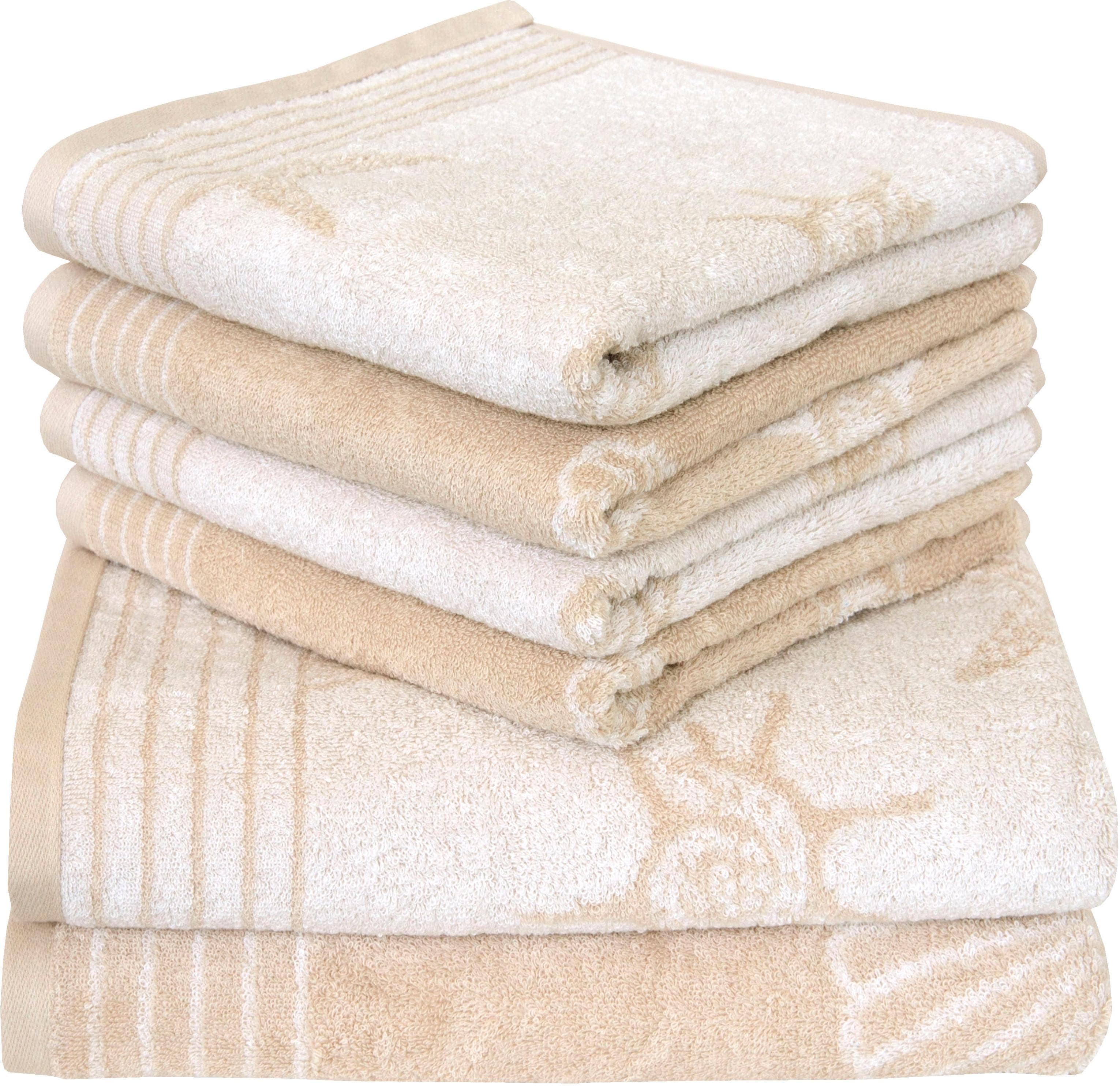 DYCKHOFF Handtuch Set Seashell Beige 6-tlg. Walkfrottee
