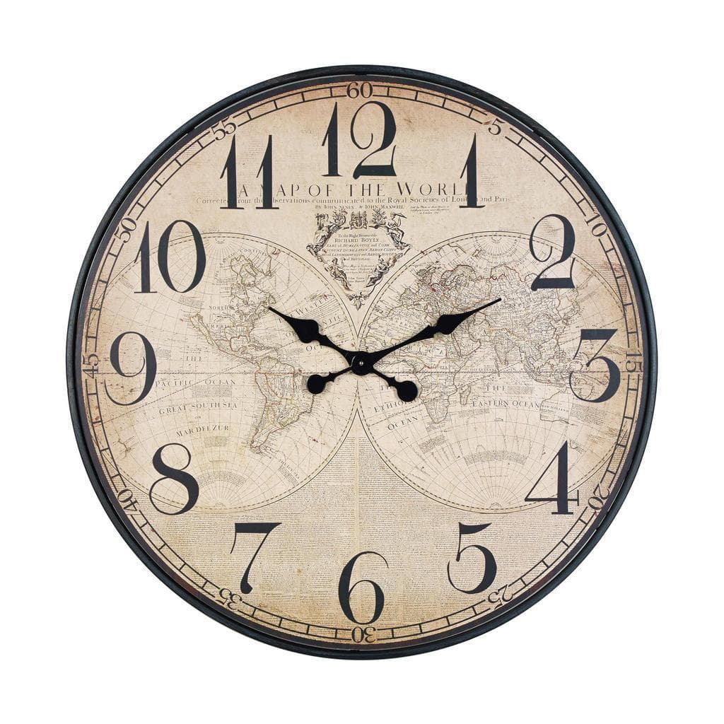 Ambia Home Wanduhr Mehrfarbig Holz Metall Papier Tanne RoHS Dekoration Uhren Wanduhren