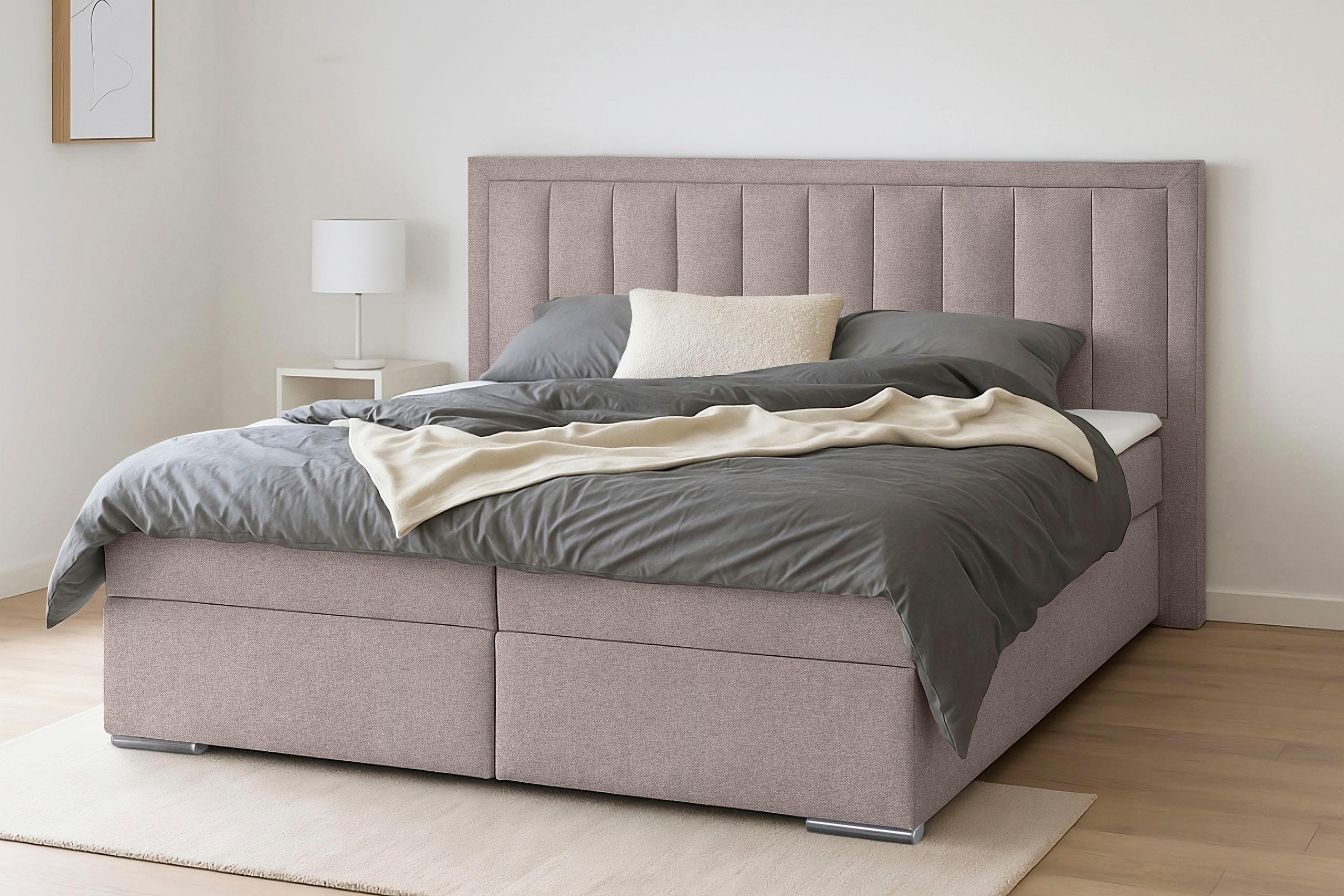 Boxspringbett Athena 180x200cm Beige Bettkasten