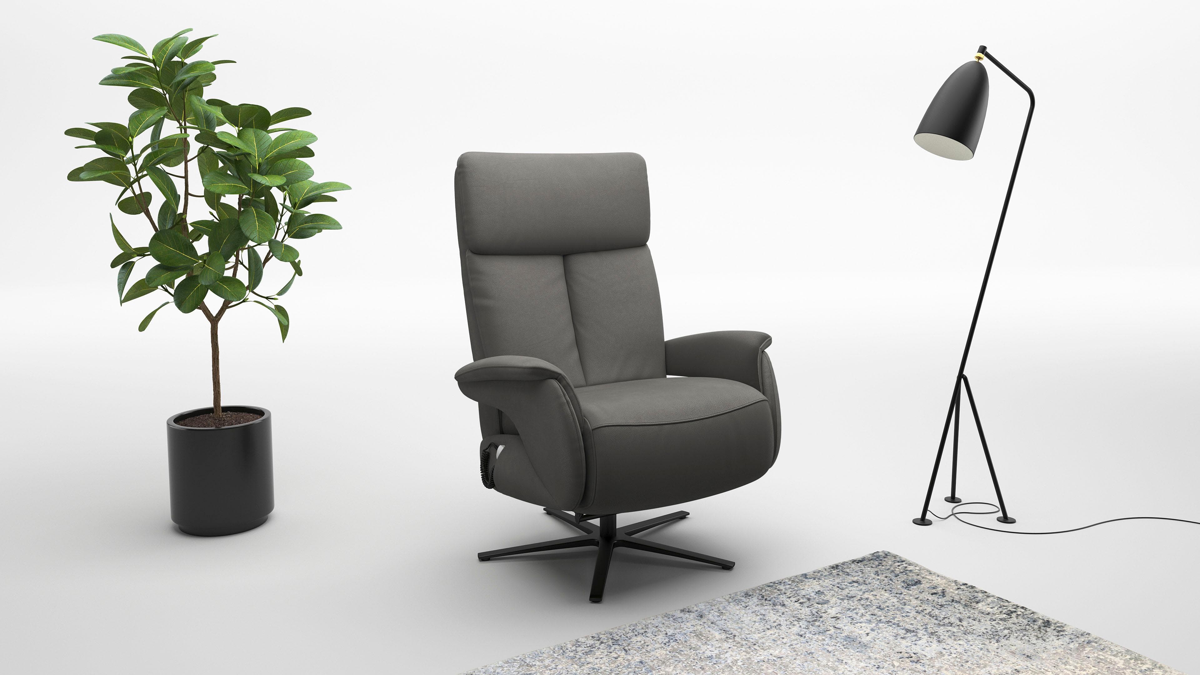 SIT & MORE TV-Sessel Triple Seven Xtra large Anthrazit mit Akku und Aufstehhilfe