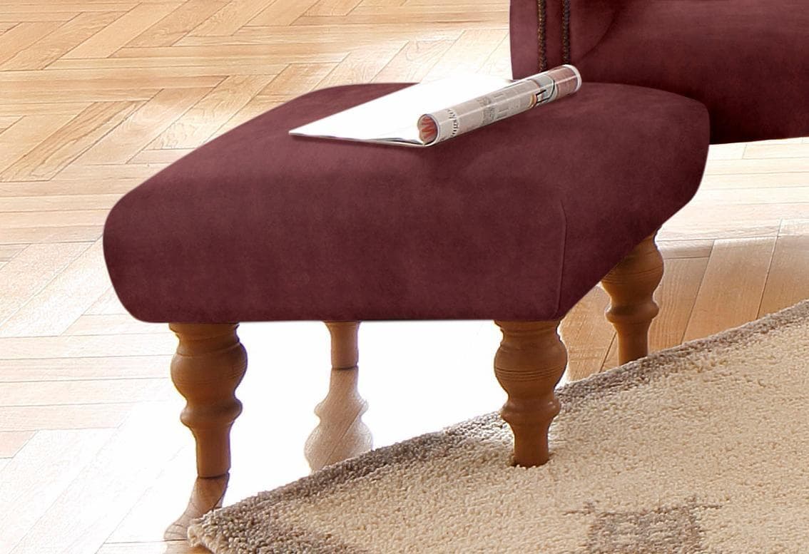 Home Affaire Hocker Lord Rot Chesterfield-Knopfheftung