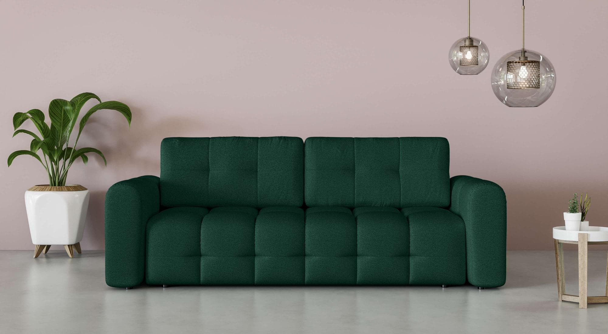 OTTO HOME Manilla 3-Sitzer Sofa mit Bettfunktion Grün