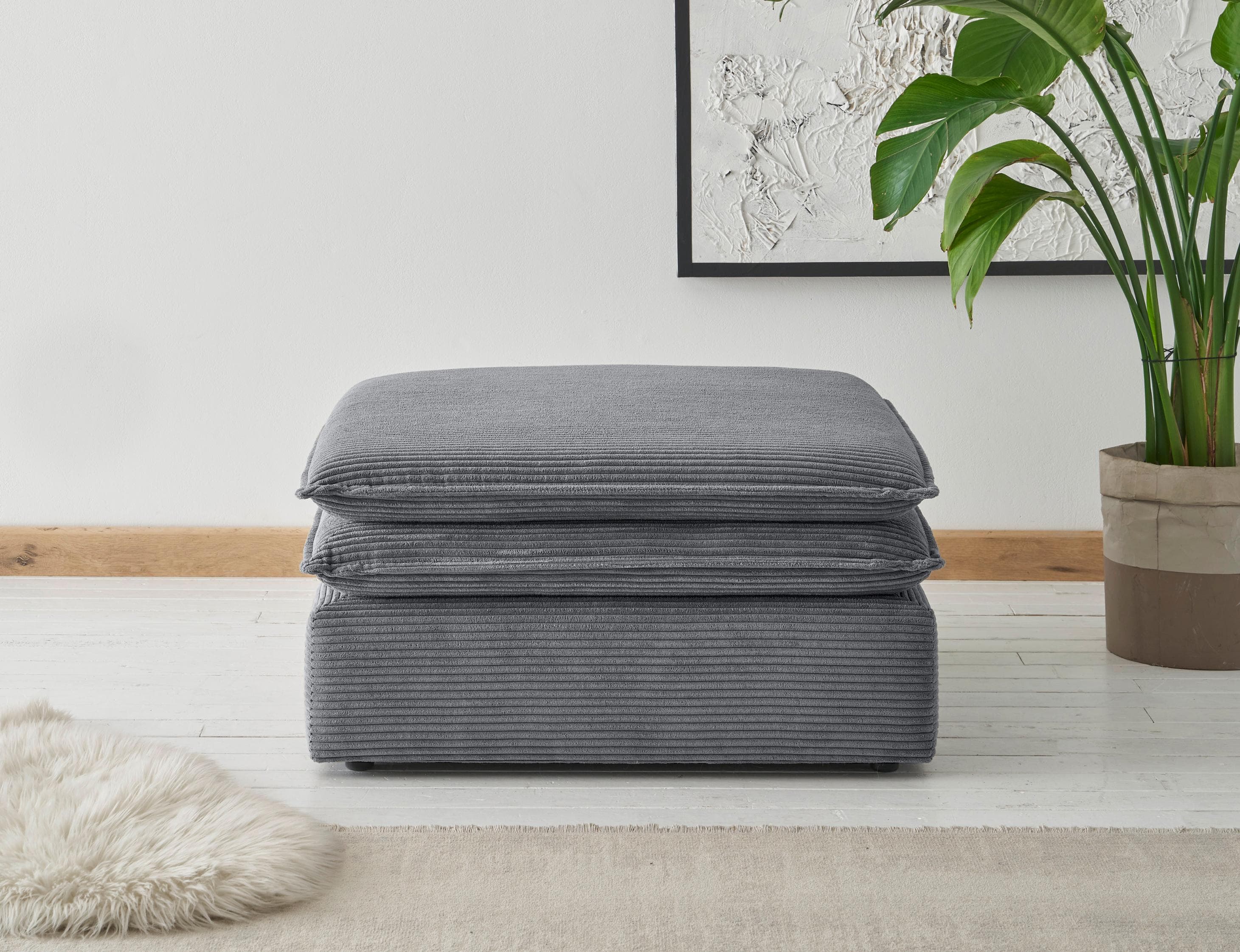Hocker HOME AFFAIRE PIAGGE Anthrazit Webvelours
