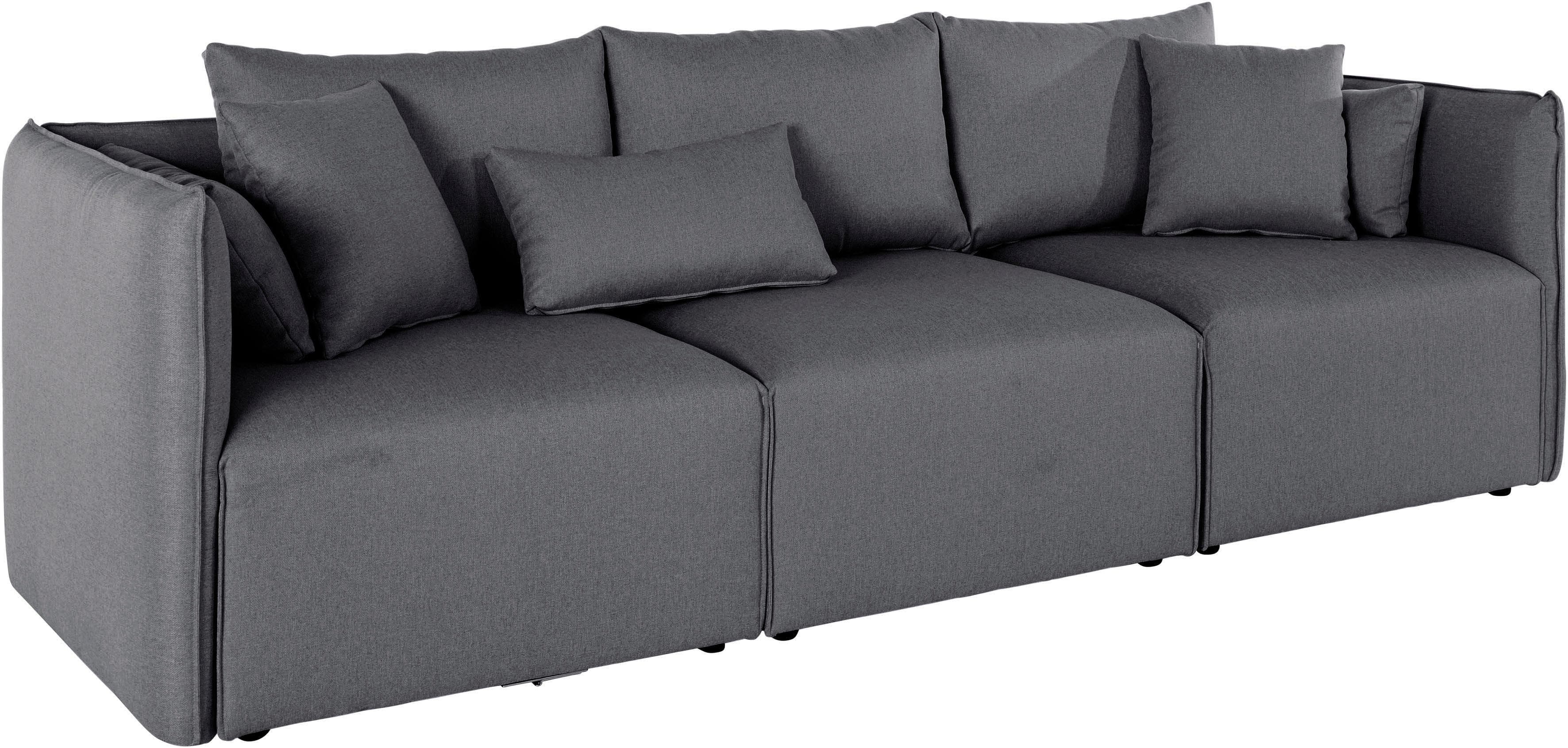 OTTO HOME Sofa Nöre 3-Sitzer Grau Polyätherschaum