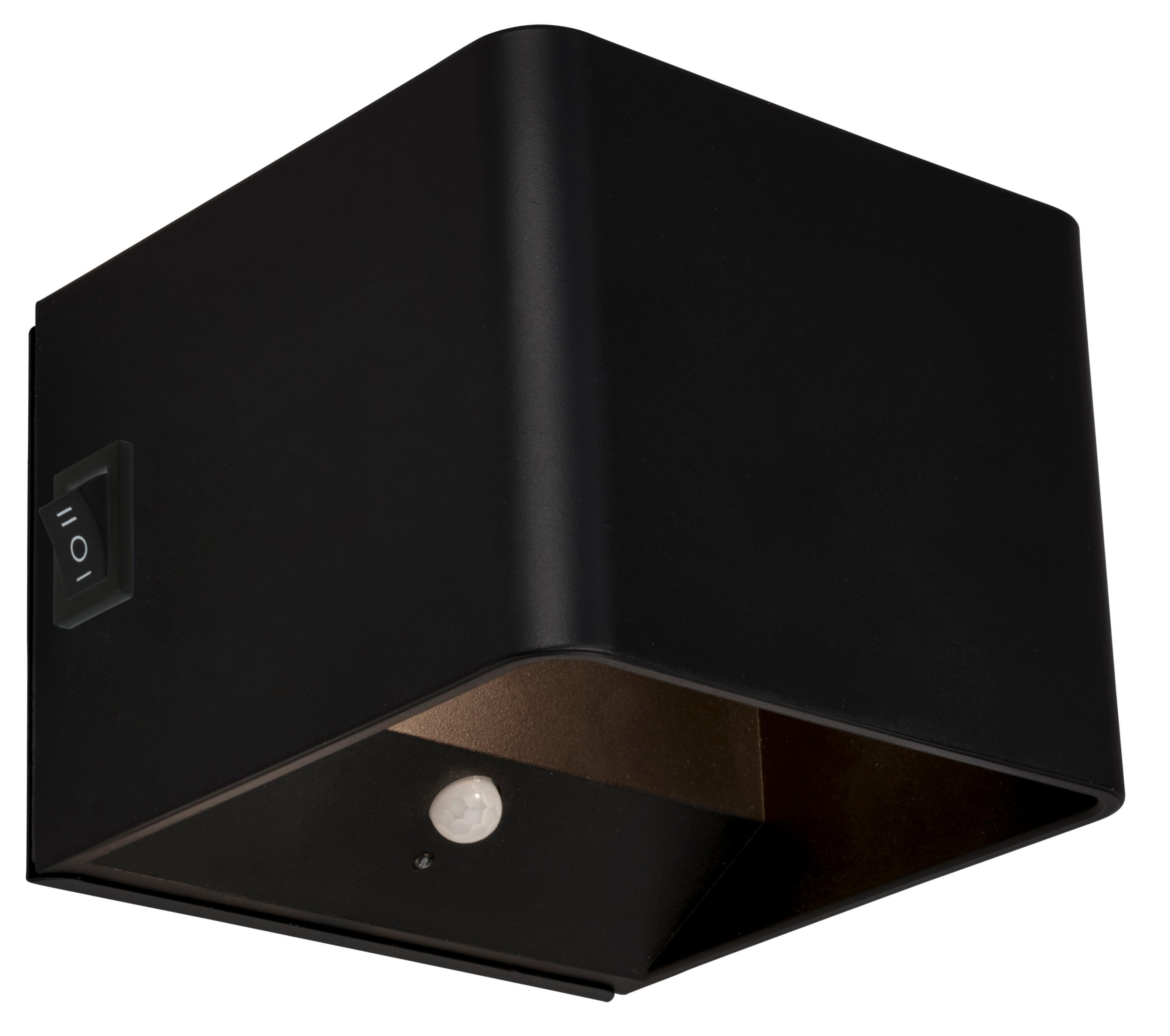 BRILONER LED Wandleuchte BORRA 3879015 matt-schwarz mit Sensor