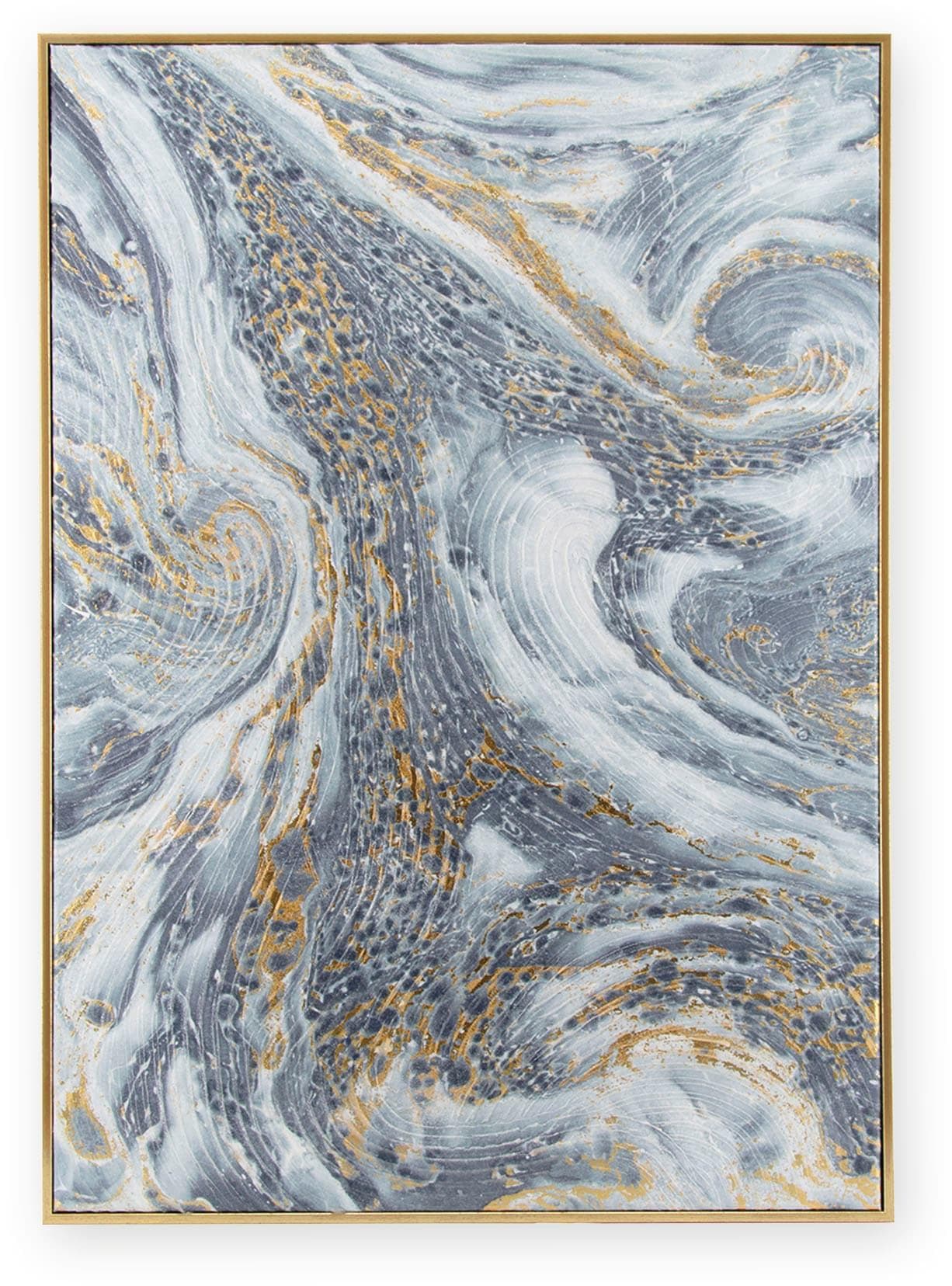 ART FOR THE HOME Leinwandbild Luxus Marmor Handgemalt Gold Metallic 50x70cm