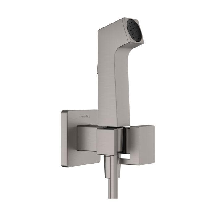 Hansgrohe Bidette Duschkopf 29233340 1 Strahlart E Wassersparend für Warmwasser mit Duschkopfhalterung und Duschschlauch 125 cm Brushed Black Chrome