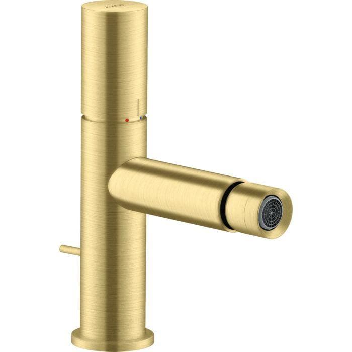 Hansgrohe Axor Uno Bidetarmatur 45200950 Ausladung 124mm, mit Zerogriff, Zugstangen-Ablaufgarnitur, brushed brass