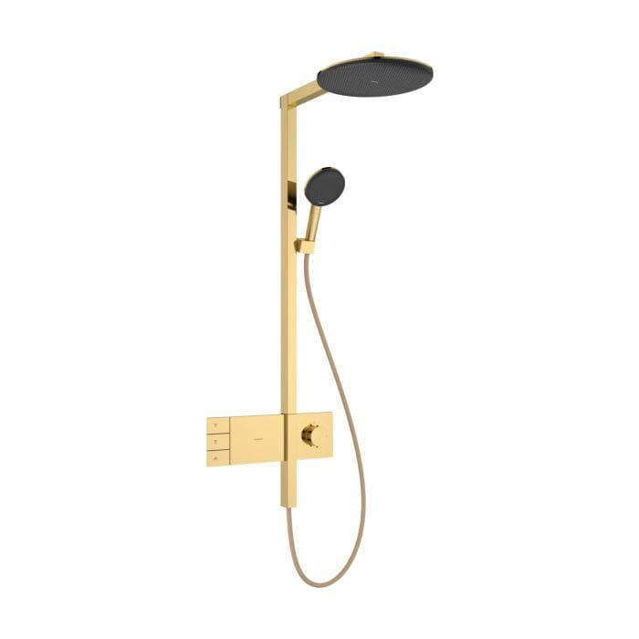 Hansgrohe Raindance Alive S Duschsystem 24596990 2 Strahlarten wassersparend mit ShowerSelect Comfort, EcoSmart, Polished Gold Optic