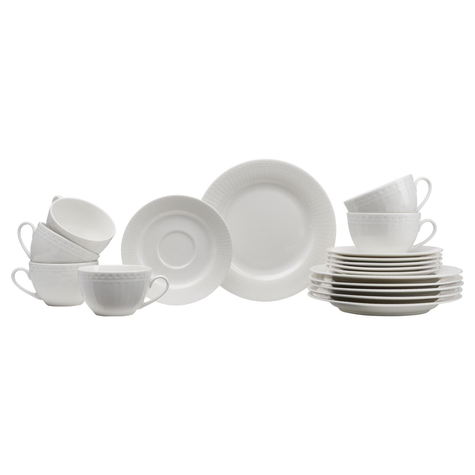 Ritzenhoff & Breker Kaffeeservice Sofia 18-tlg. Weiß Porzellan Reliefdekoration