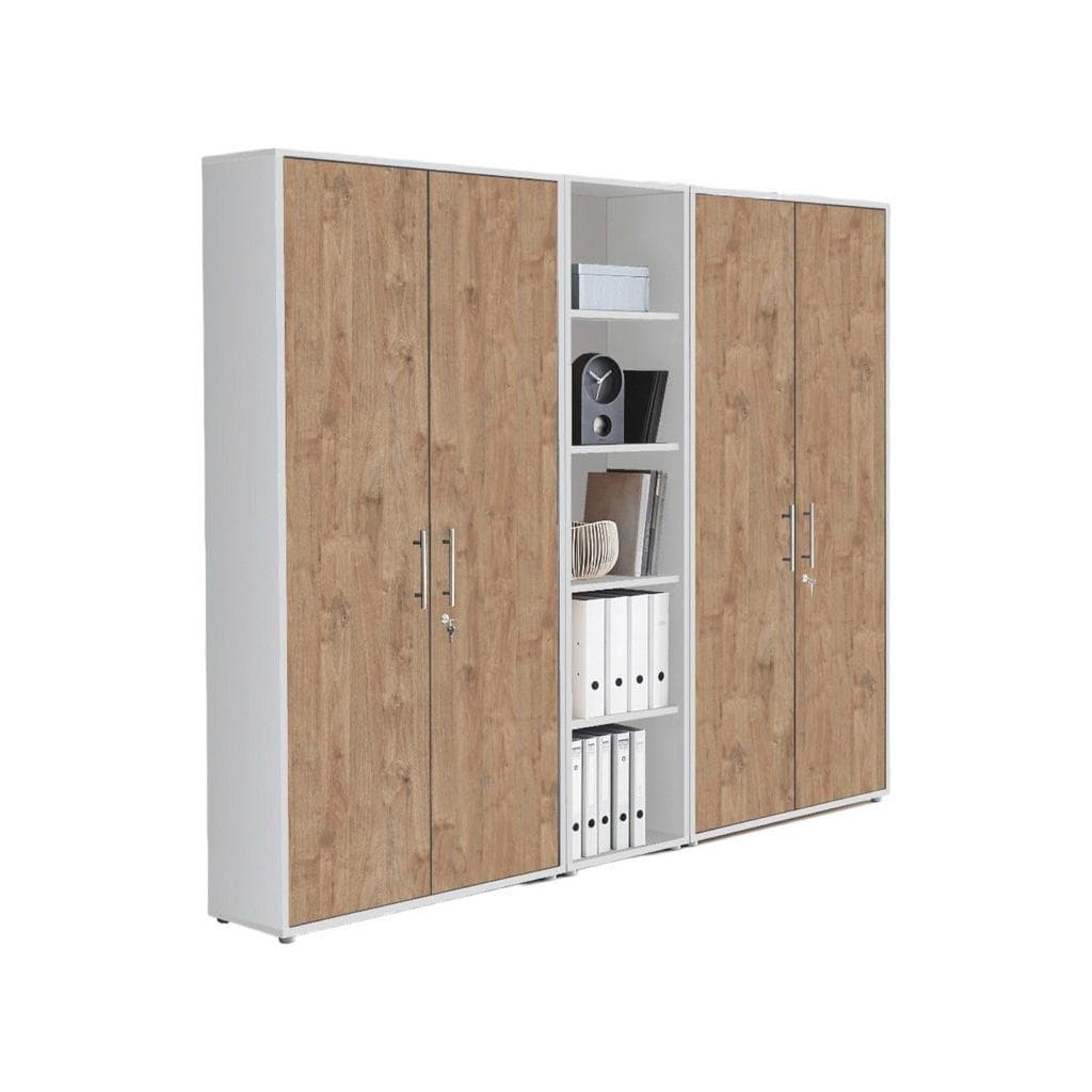 Mid.you Aktenschrank Office Edition - SW Set 10 Weiß Eiche Holzwerkstoff 12 Fächer