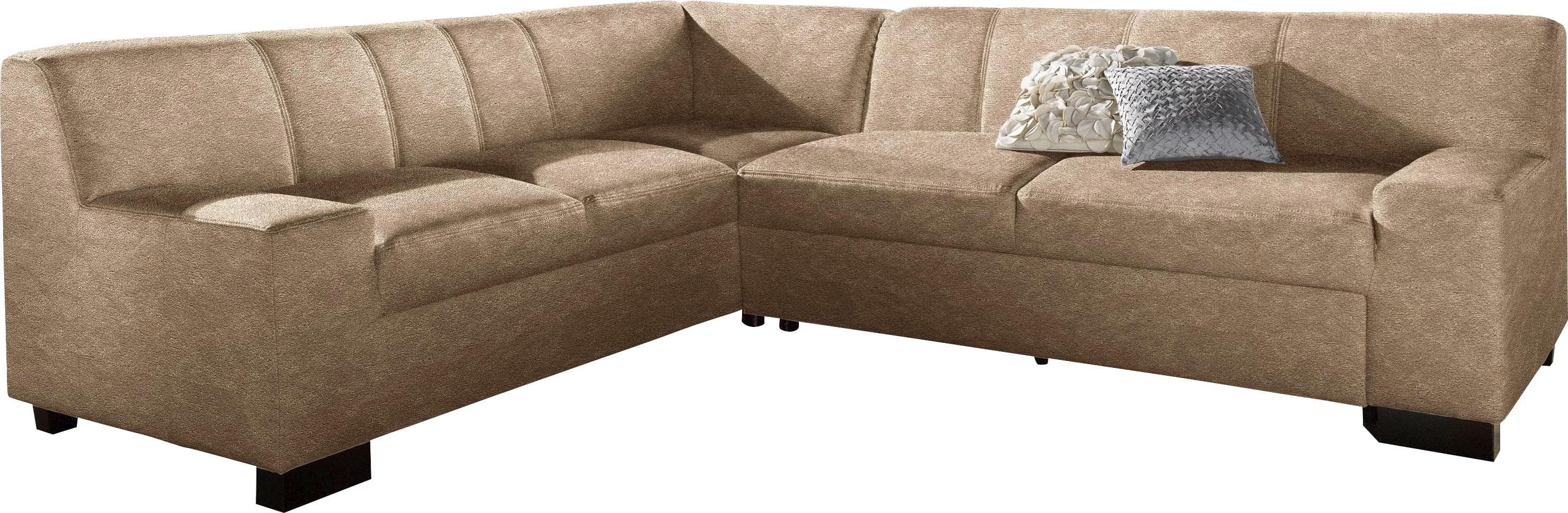 DOMO Collection Ecksofa Norma L-Form Braun mit Bettfunktion