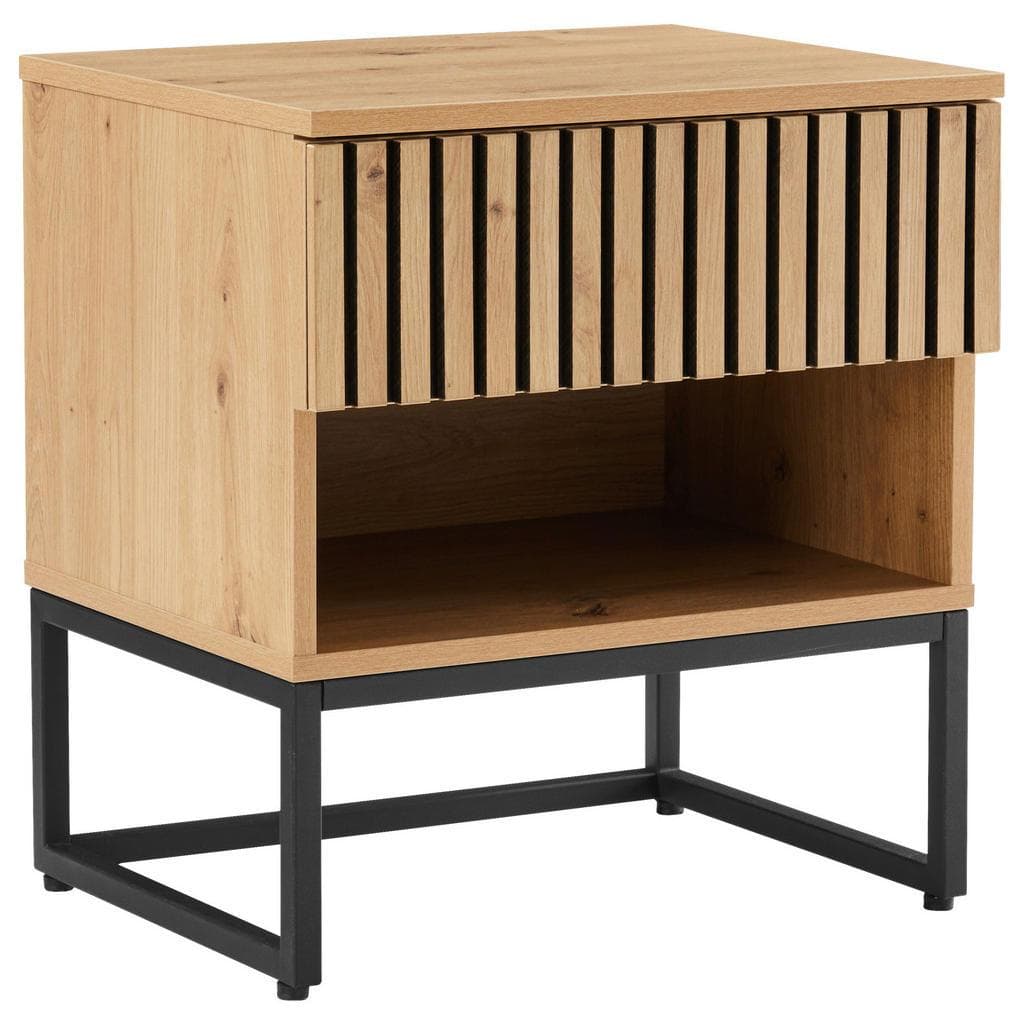 Xora Nachtschrank Bueno Eiche Artisan Metall Holzwerkstoff 1 Schublade