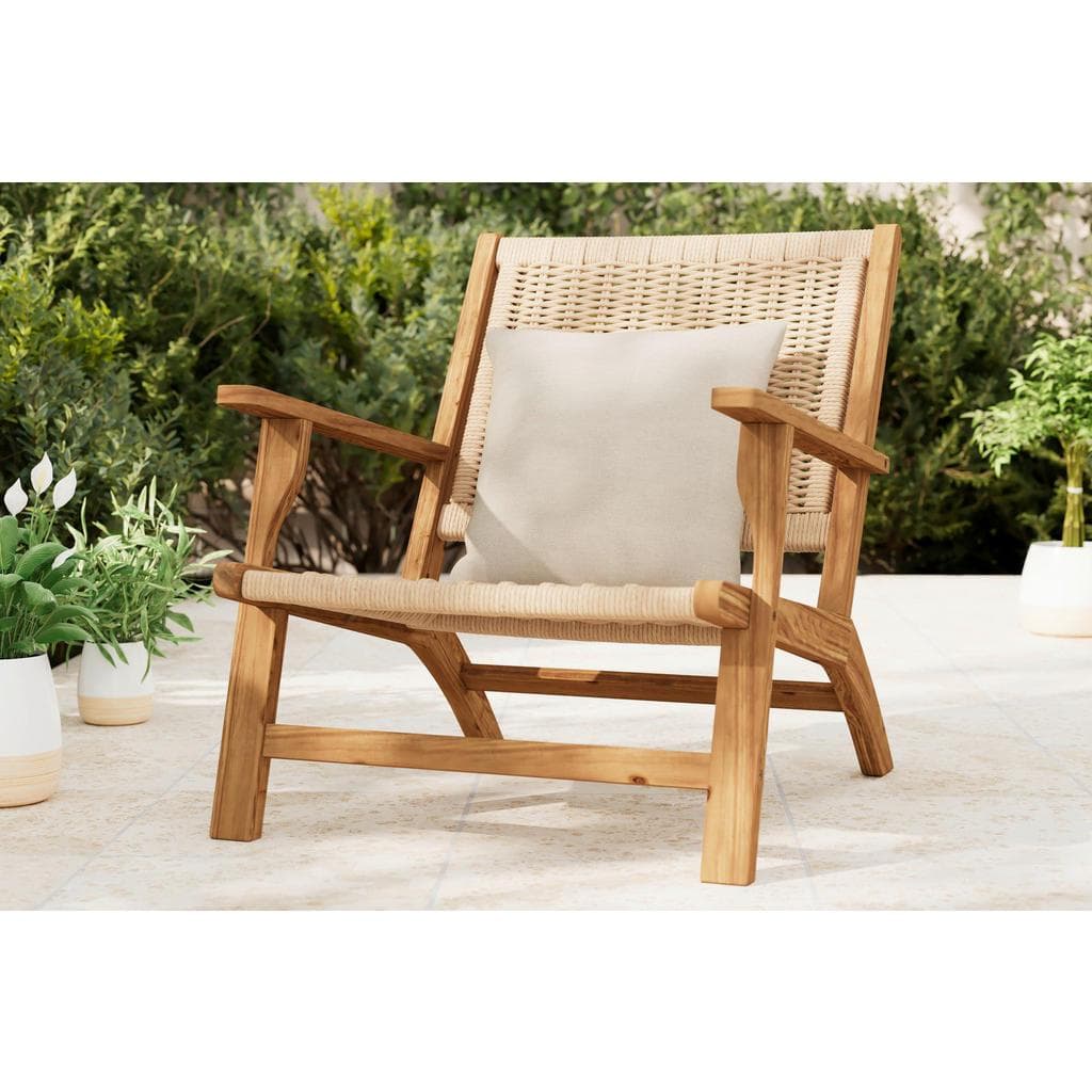 Ambia Garden Gartensessel Akazie Beige Holz Kunststoff