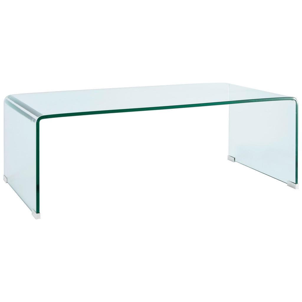 Livetastic Couchtisch Transparent Glas U-Form