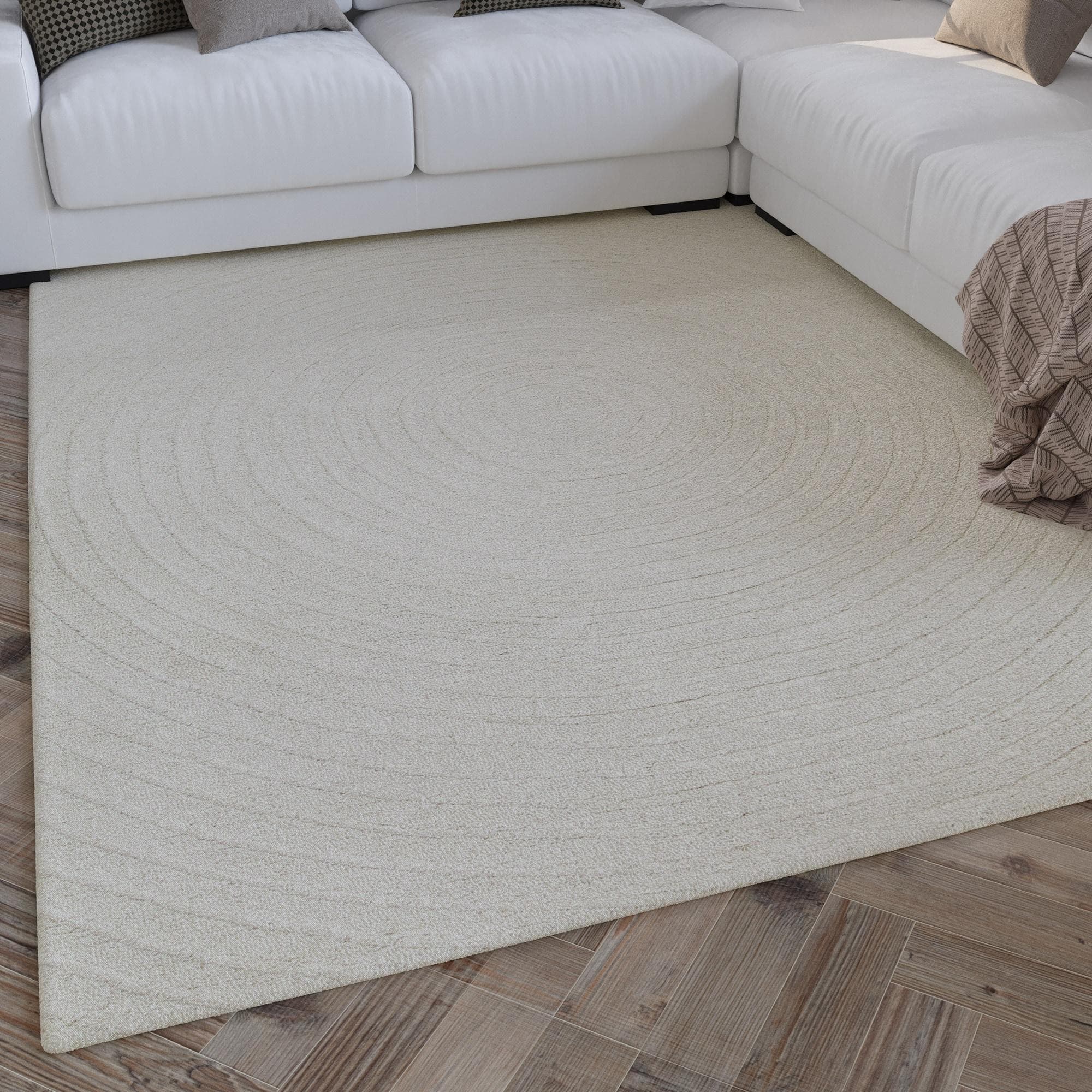 WECON HOME Wollteppich Hamptons NINETEEN Beige Creme Weiß