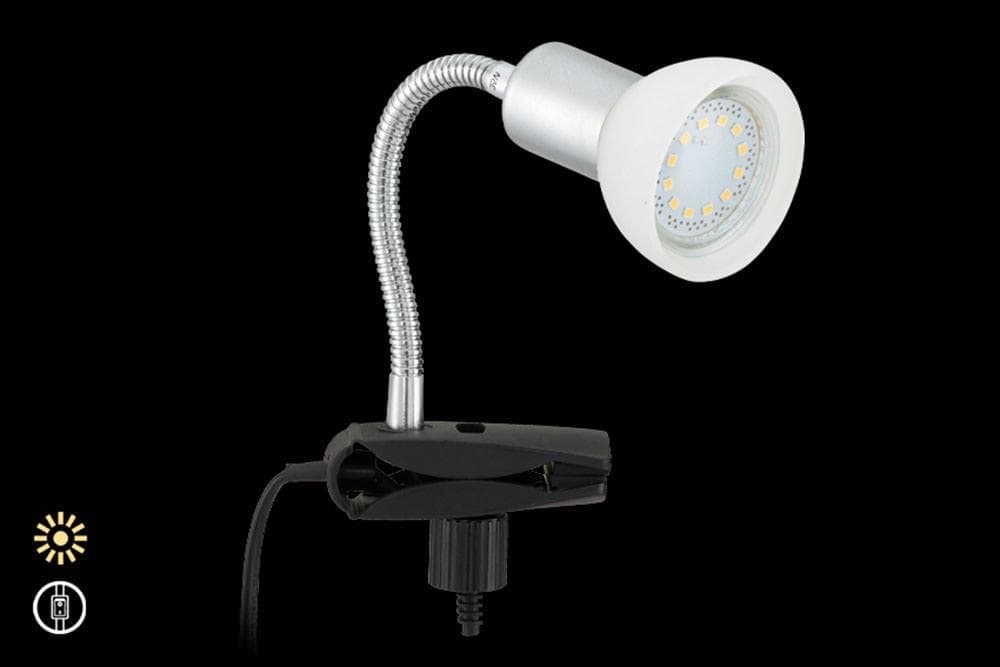 BRILONER LEUCHTEN LED Klemmleuchte Ledo Titanfarbig-Weiß
