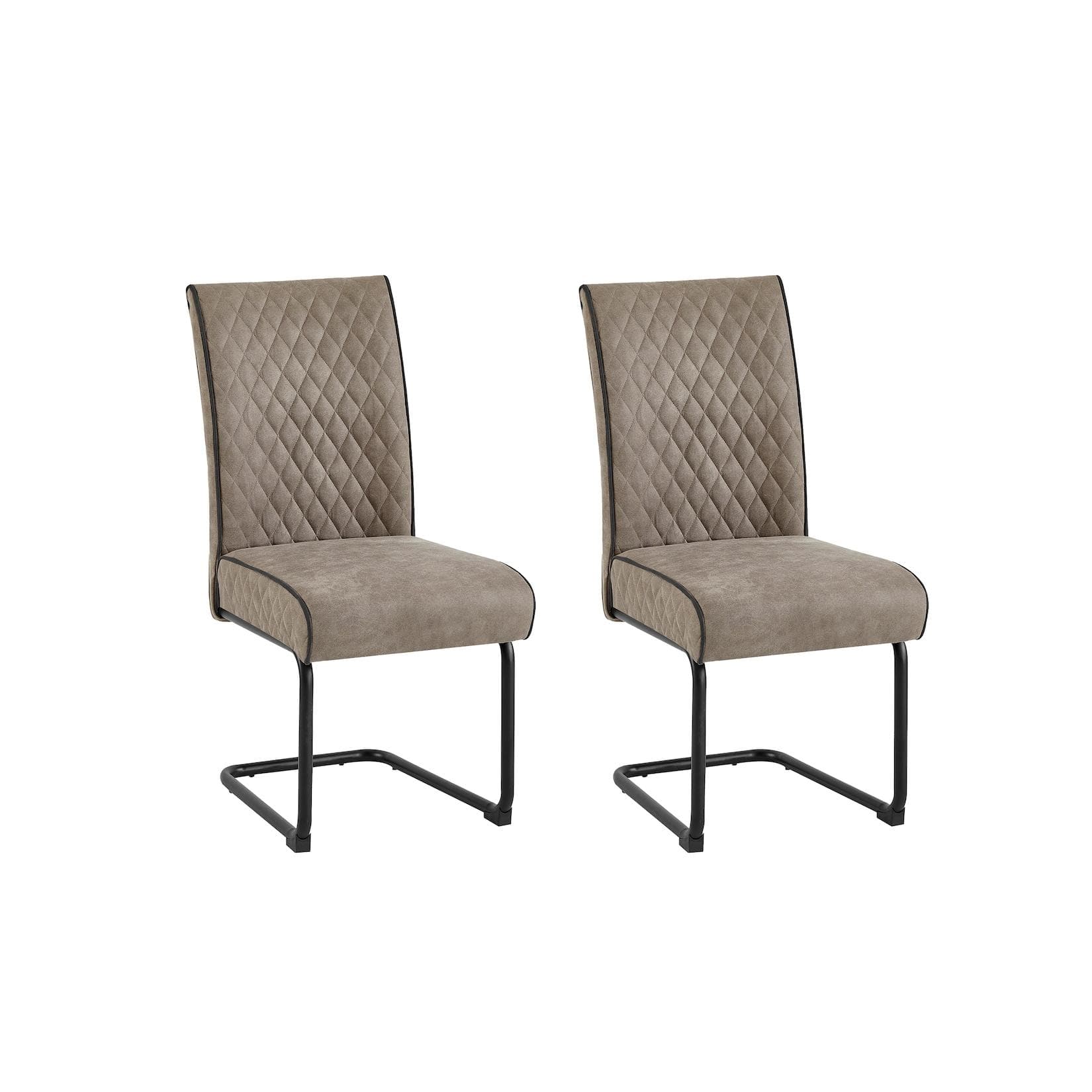 byLIVING Freischwinger MARIA-XXL 2er-Set Taupe Schwarz Metall