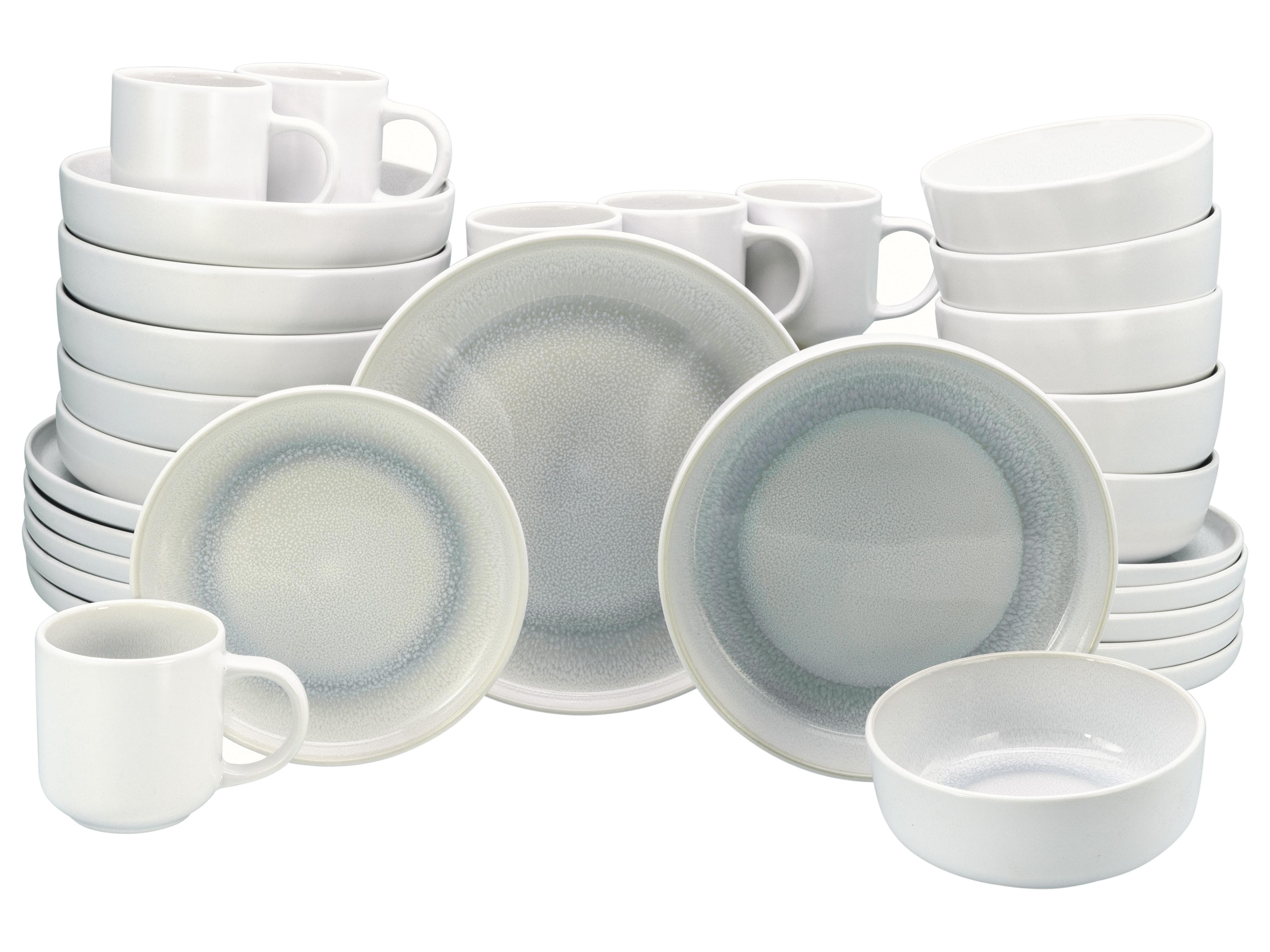 Geschirr-Set aus Steinzeug, nordisch, minimalistisch