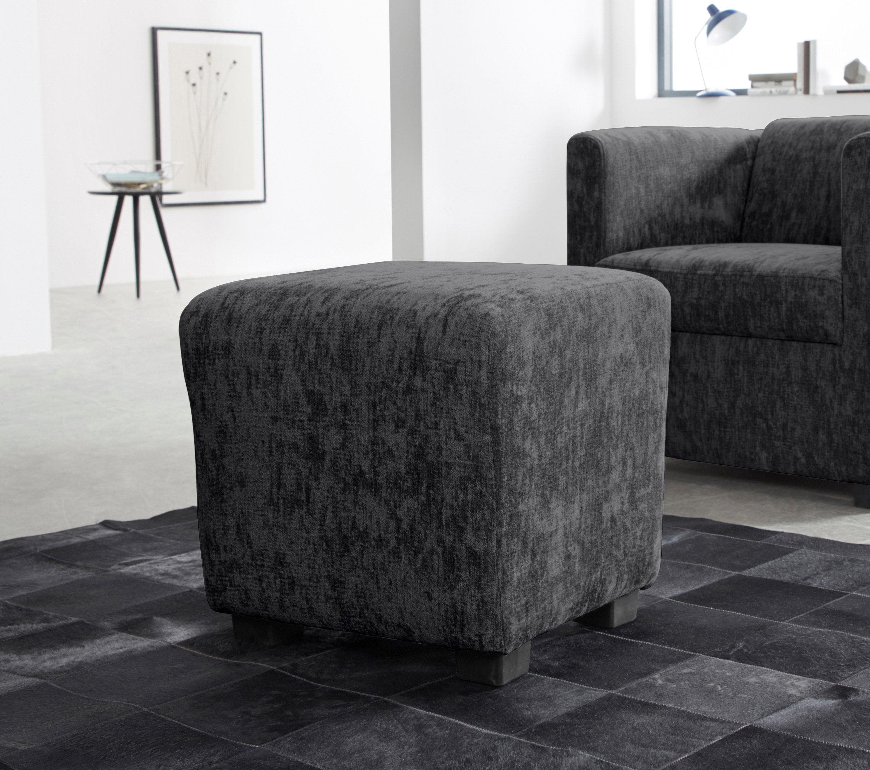Home Affaire Polsterhocker Bob Anthrazit Chenille-Optik