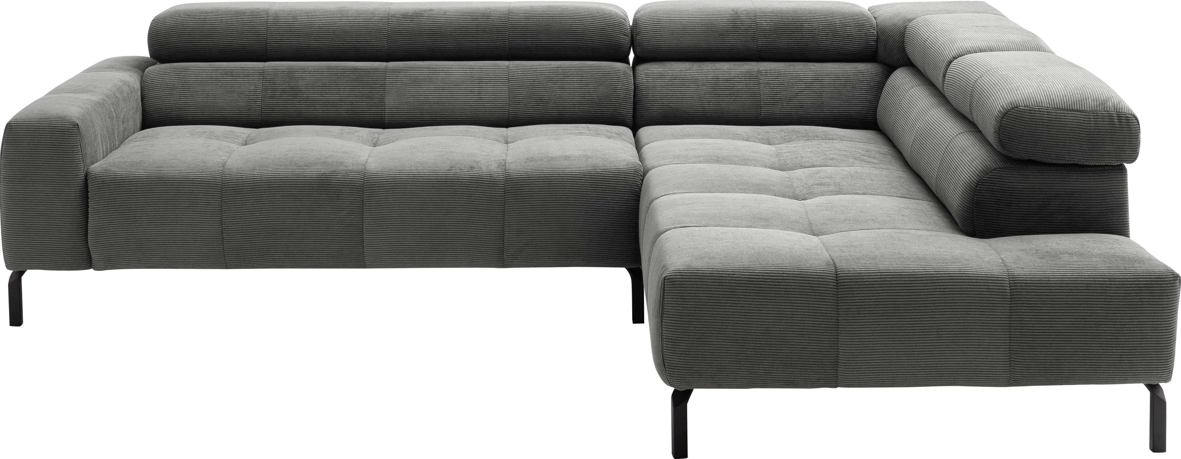 Home Affaire Ecksofa Claya L-Form mit Kopfteilverstellung Grau