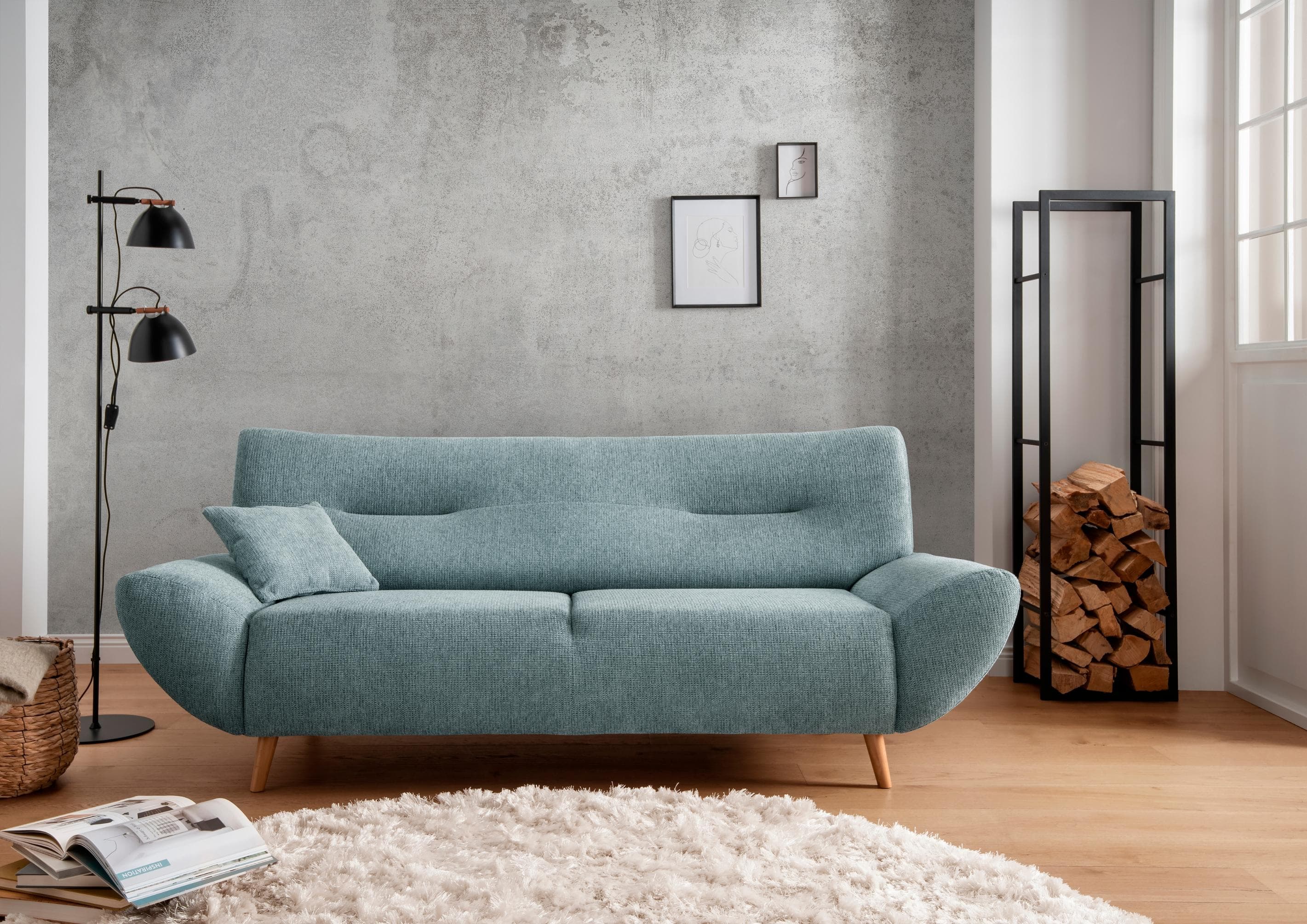 Home Affaire Sofa Drago 3-Sitzer Mintgrün Polyester