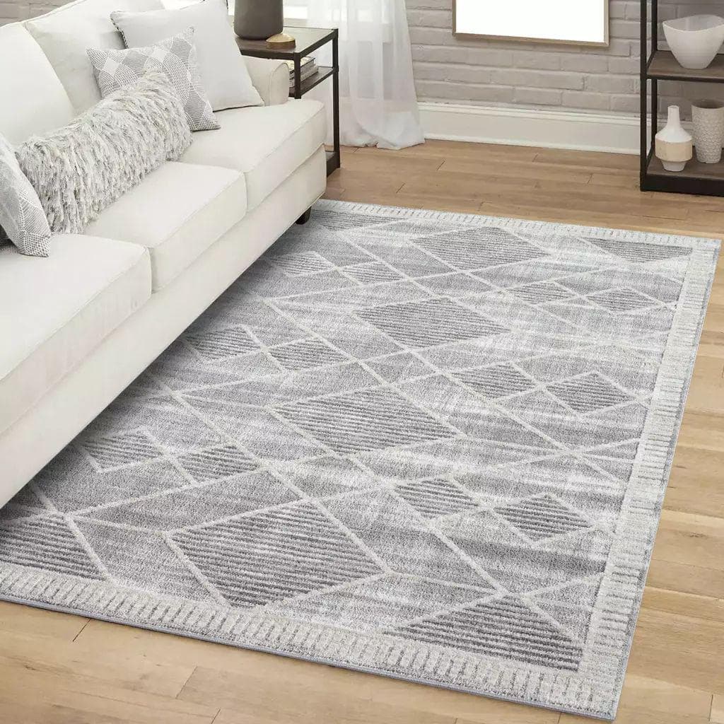 Teppich CARPET CITY FLAIR178 Grau Kurzflor Skandi-Stil