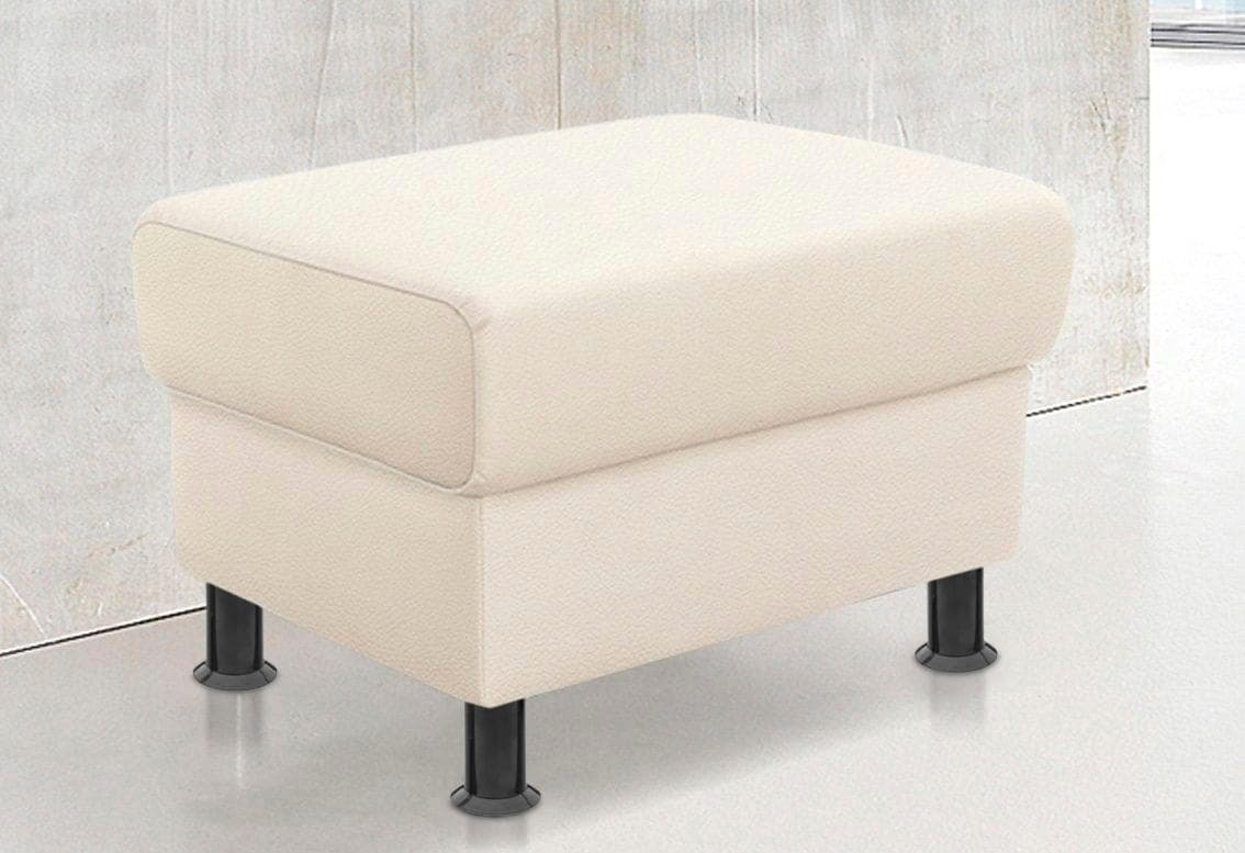 Trendmanufaktur Hocker Rondo Weiß Schwarz Kunstleder