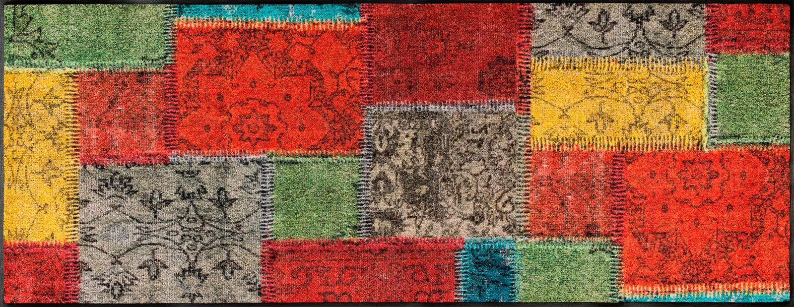 wash+dry by Kleen-Tex Läufer Vintage Patches Bunt Patchwork Design