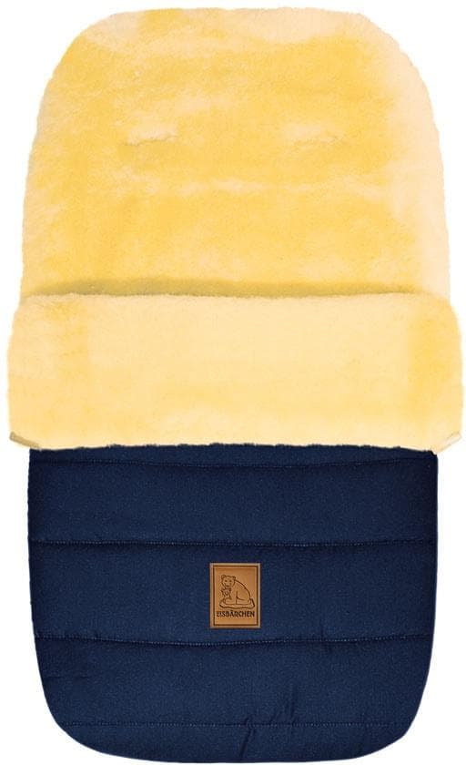 HEITMANN FELLE Fußsack Eisbärchen Lammfell Winterfußsack Marine