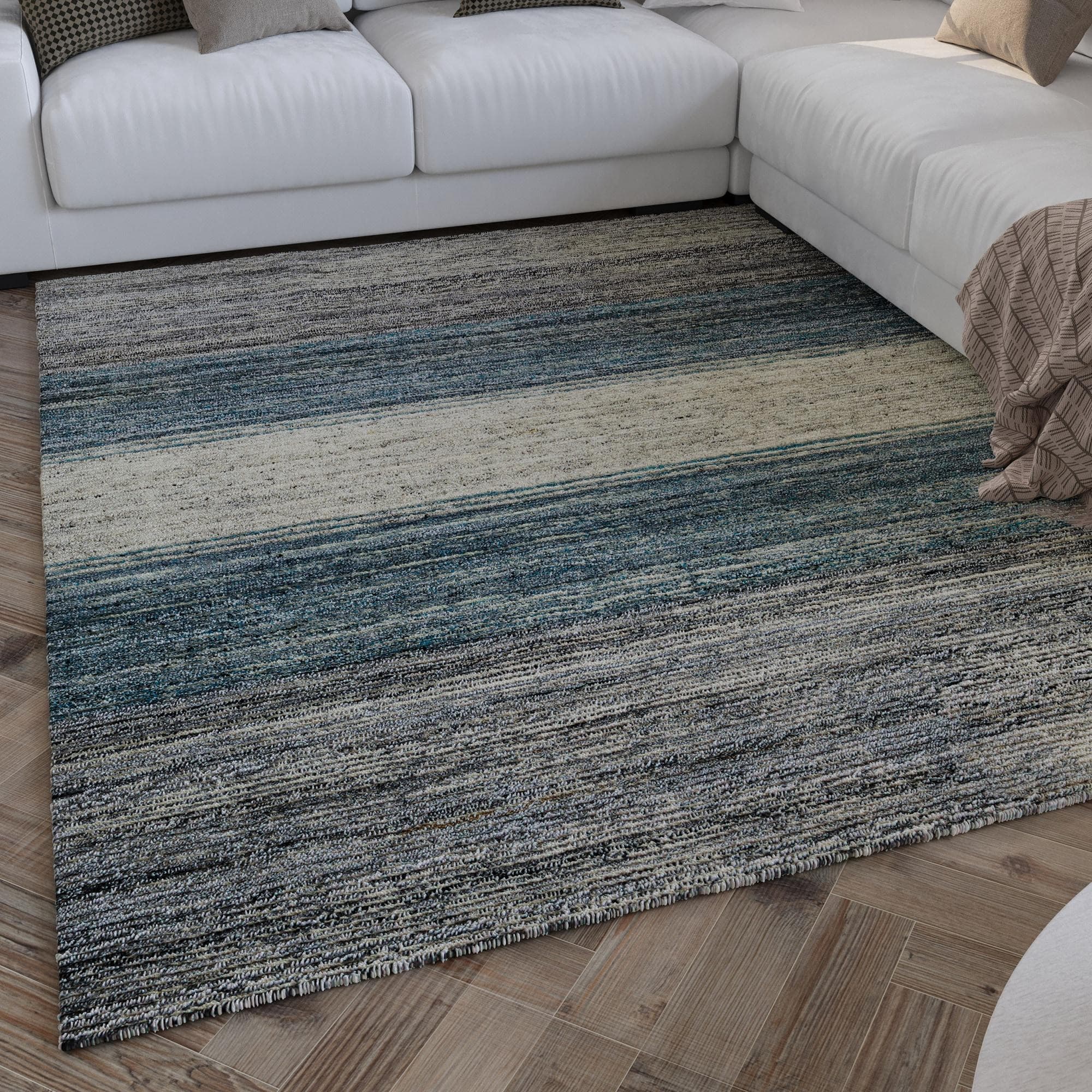 WECON HOME Teppich Hamptons TWENTYFOUR Grau Blau Kurzflor