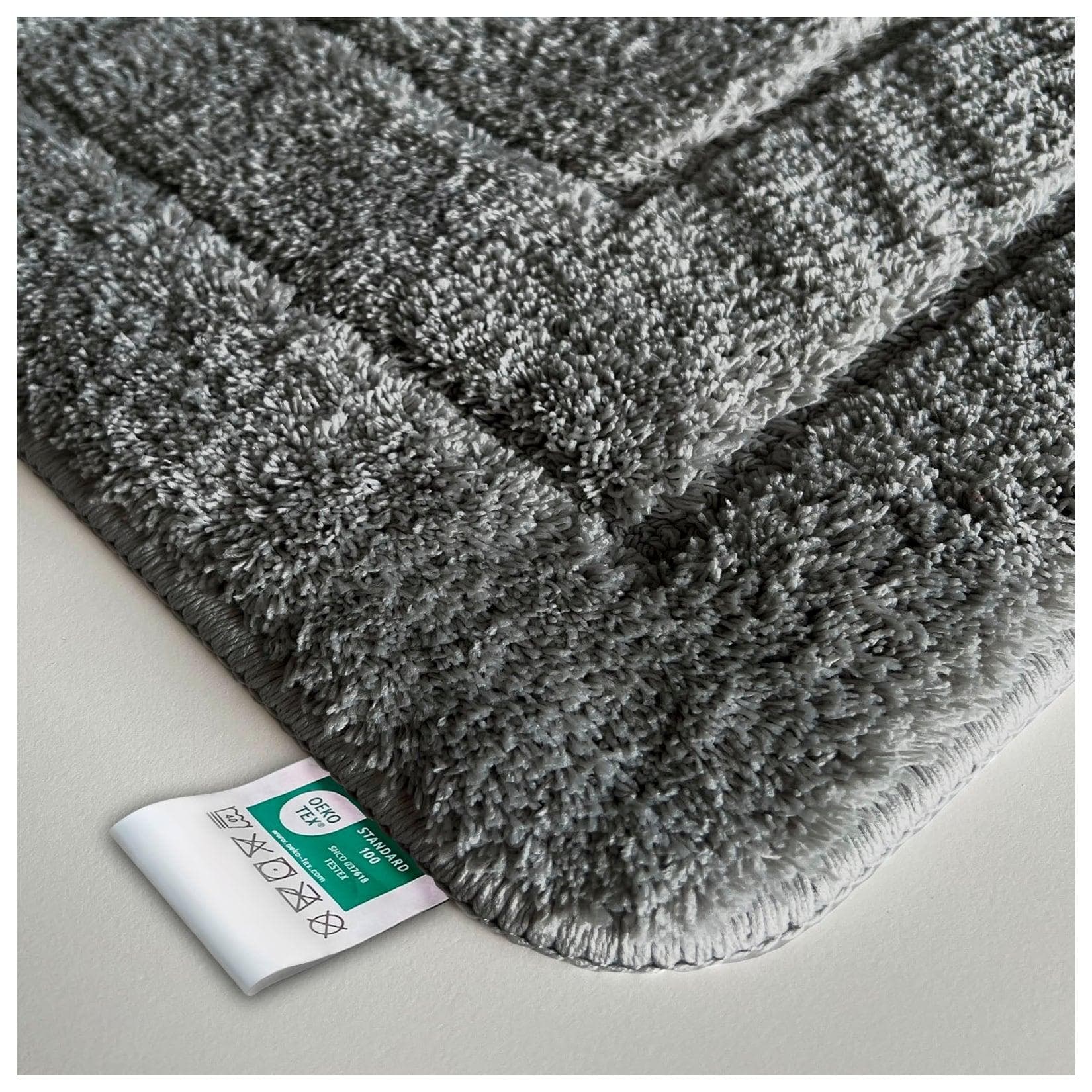 Karat homeliving Badematte Atlantis Rechteckig Rutschhemmende Rückseite Dunkelgrau