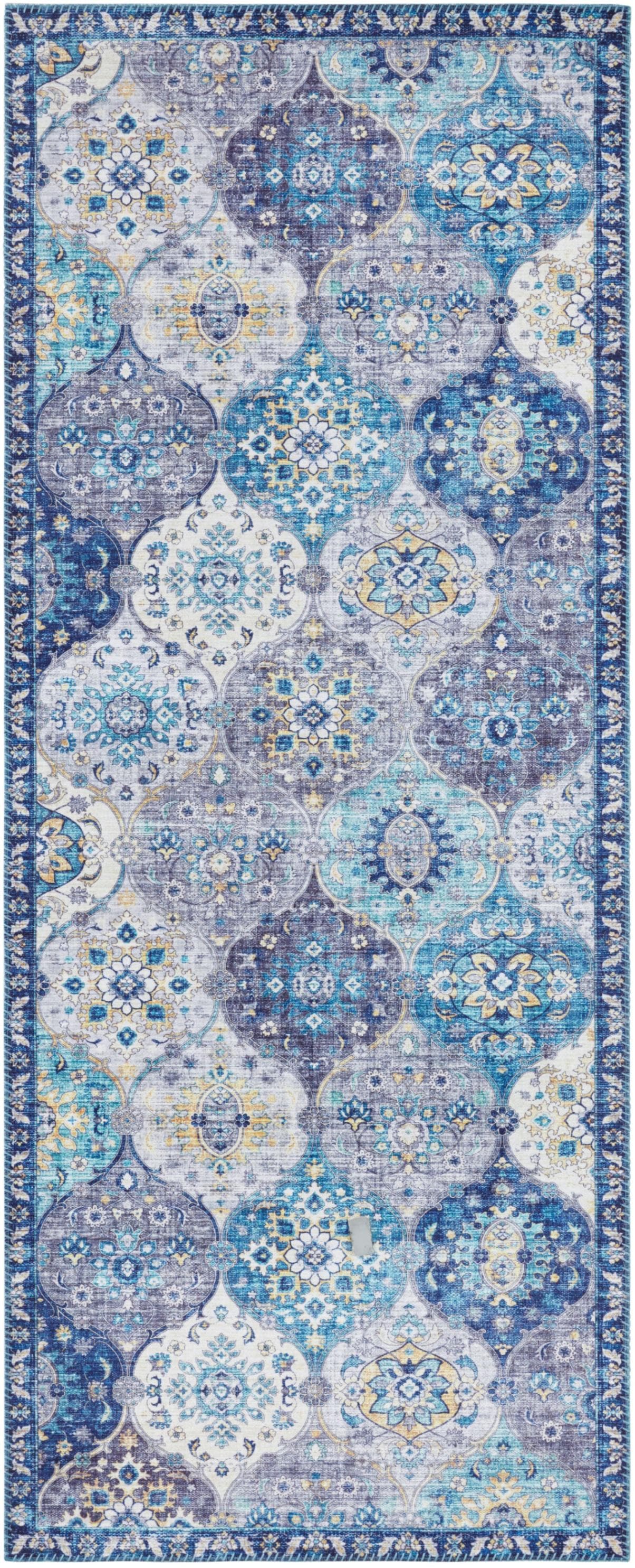 Teppich ELLE DECORATION Kashmir Ghom Blau Orientalisch Vintage