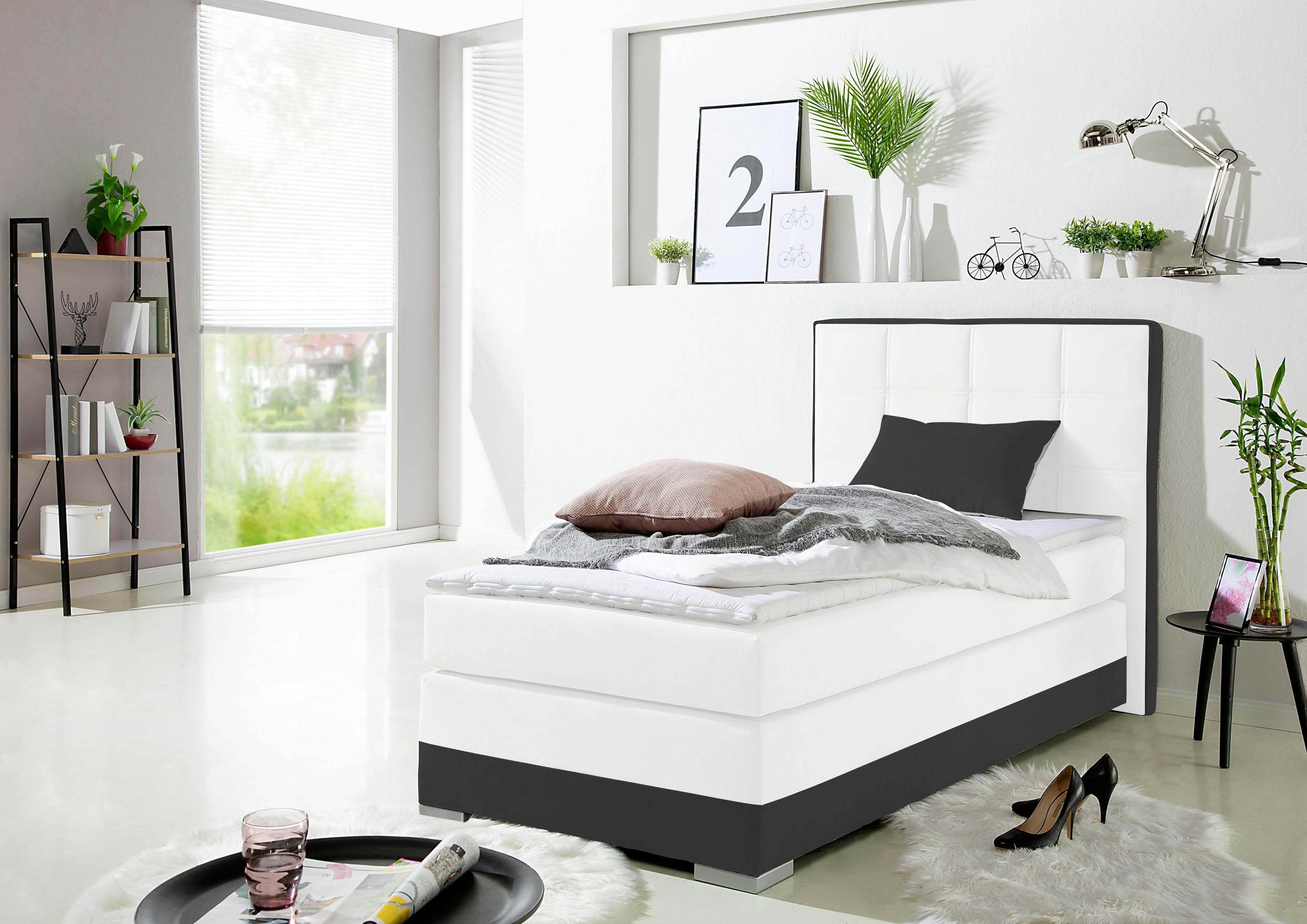Boxspringbett HOME AFFAIRE Weiß 7-Zonen-Tonnentaschen-Federkernmatratze