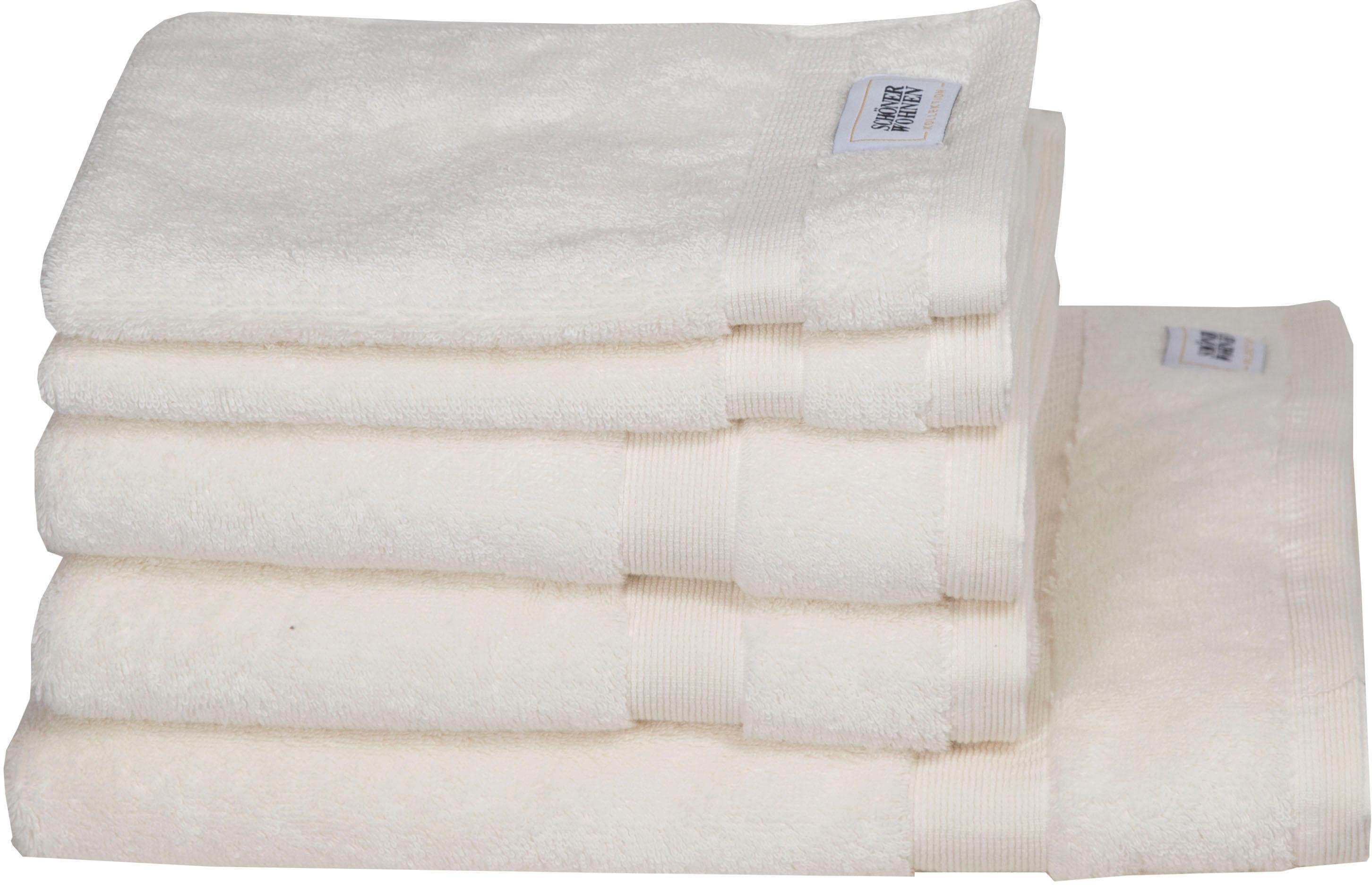 SCHÖNER WOHNEN Handtuch Set Cuddly 5-tlg. Weiß Frotteevelours