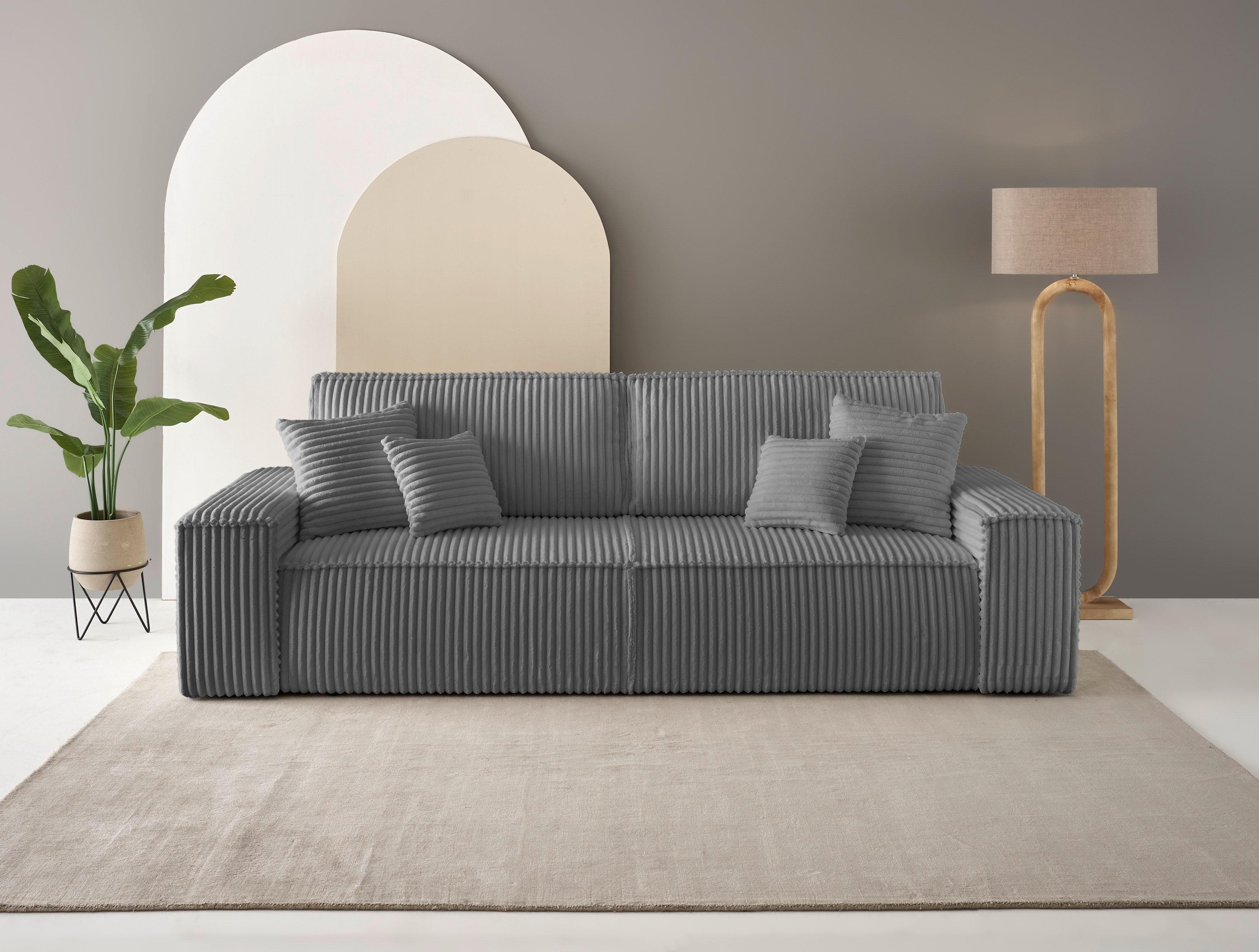 OTTO HOME FINNLEY Schlafsofa 3-Sitzer Anthrazit mit Bettkasten
